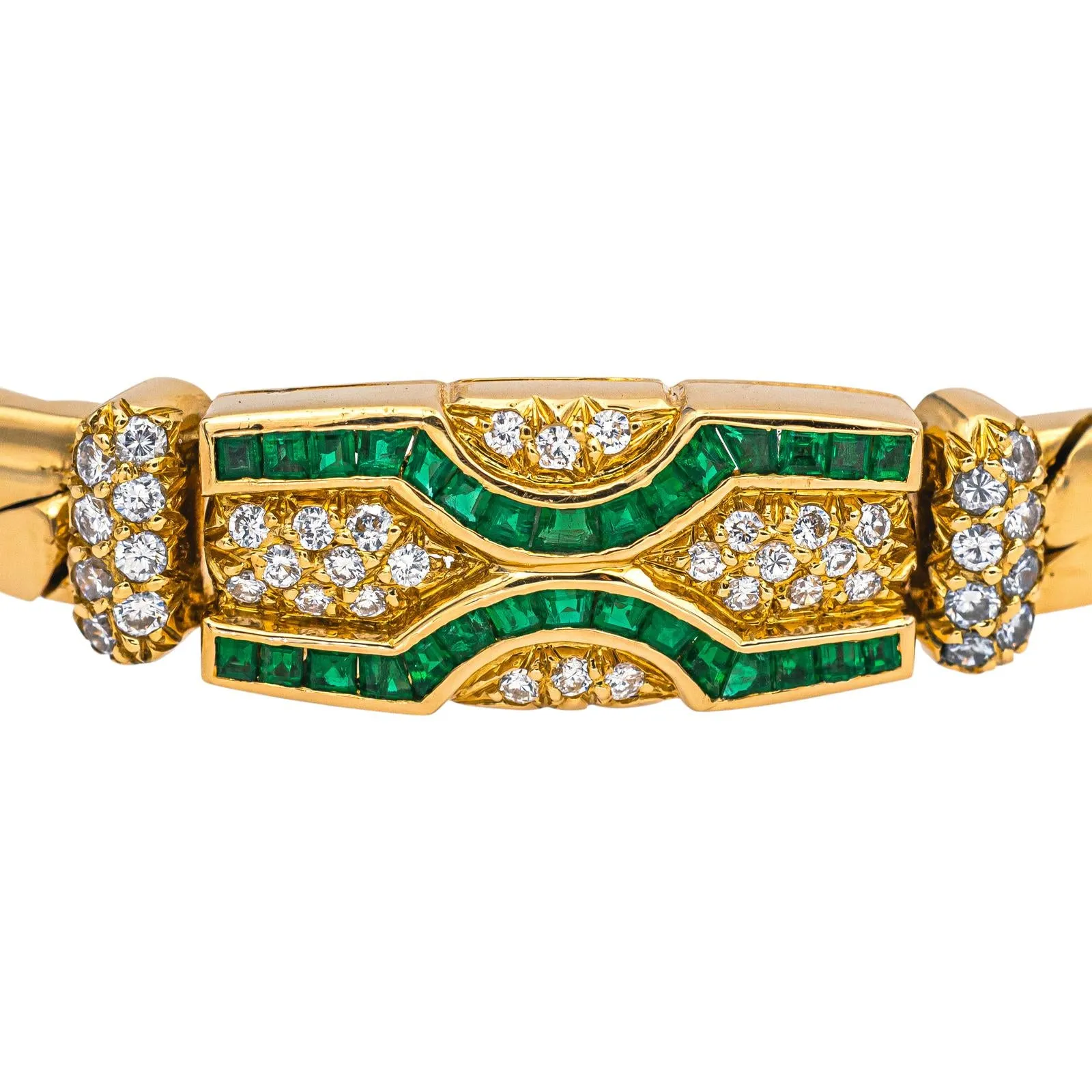 Boucheron Bracelet Maille anglaise Or jaune Emeraude, Diamant sold by 58 Facettes product image thumbnail 4