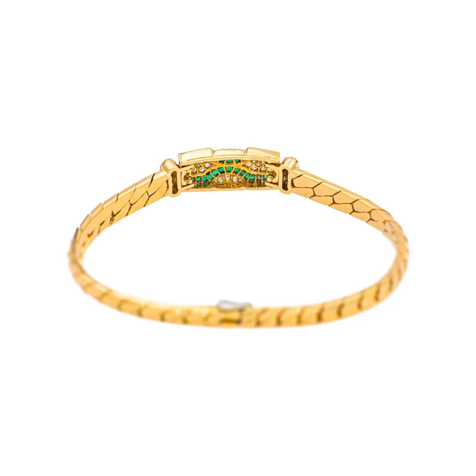 Boucheron Bracelet Maille anglaise Or jaune Emeraude, Diamant sold by 58 Facettes product image thumbnail 5