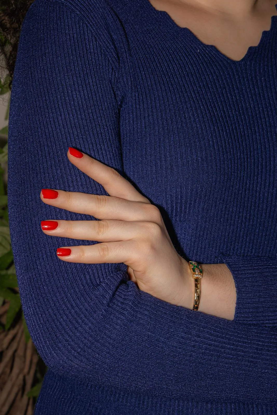 Boucheron Bracelet Maille anglaise Or jaune Emeraude, Diamant sold by 58 Facettes product image thumbnail 2