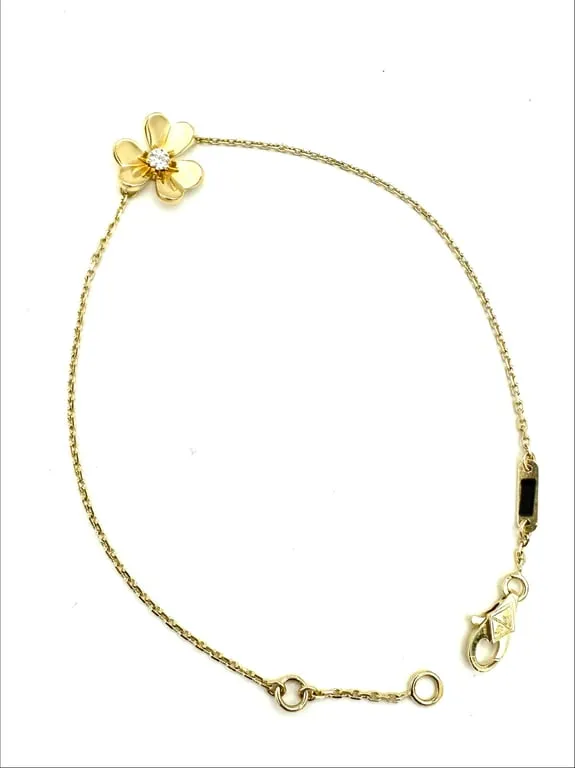 Van Cleef & Arpels Frivole - Bracelet mini modèle en or jaune et diamant sold by 58 Facettes product image thumbnail 2