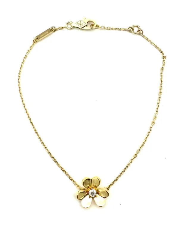 Van Cleef & Arpels Frivole - Bracelet mini modèle en or jaune et diamant made by 58 Facettes