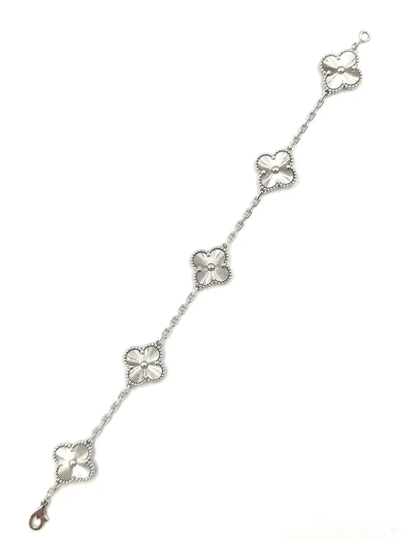 Van Cleef & Arpels Vintage Alhambra - Bracelet en or blanc 18K sold by 58 Facettes product image thumbnail 4