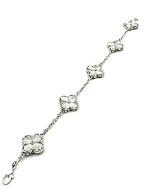 Van Cleef & Arpels Vintage Alhambra - Bracelet en or blanc 18K sold by 58 Facettes product image thumbnail 3