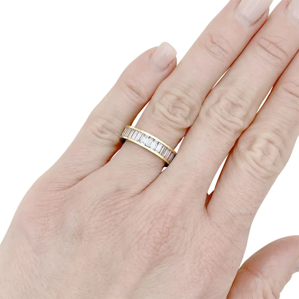 Alliance or jaune et diamants baguettes. sold by 58 Facettes product image thumbnail 5