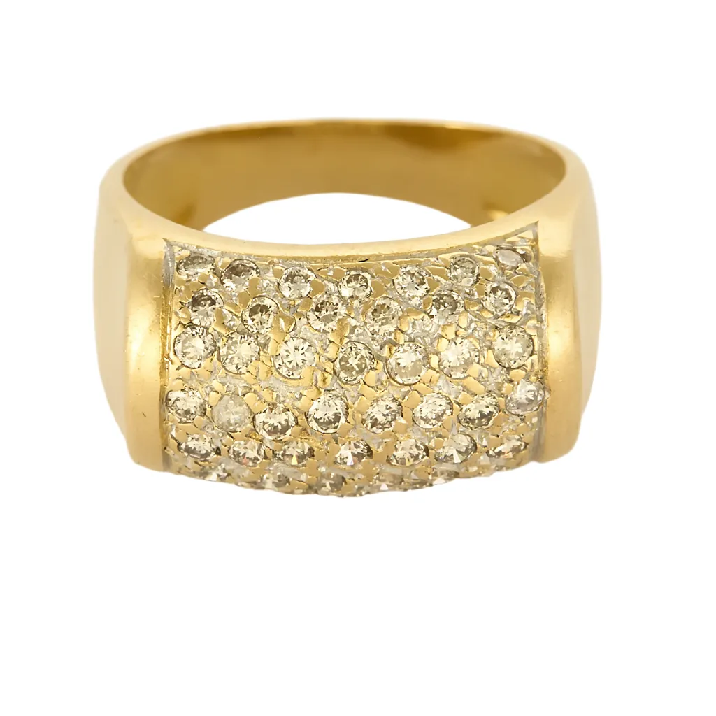 Bague de type chevalière en or jaune et diamants sold by 58 Facettes