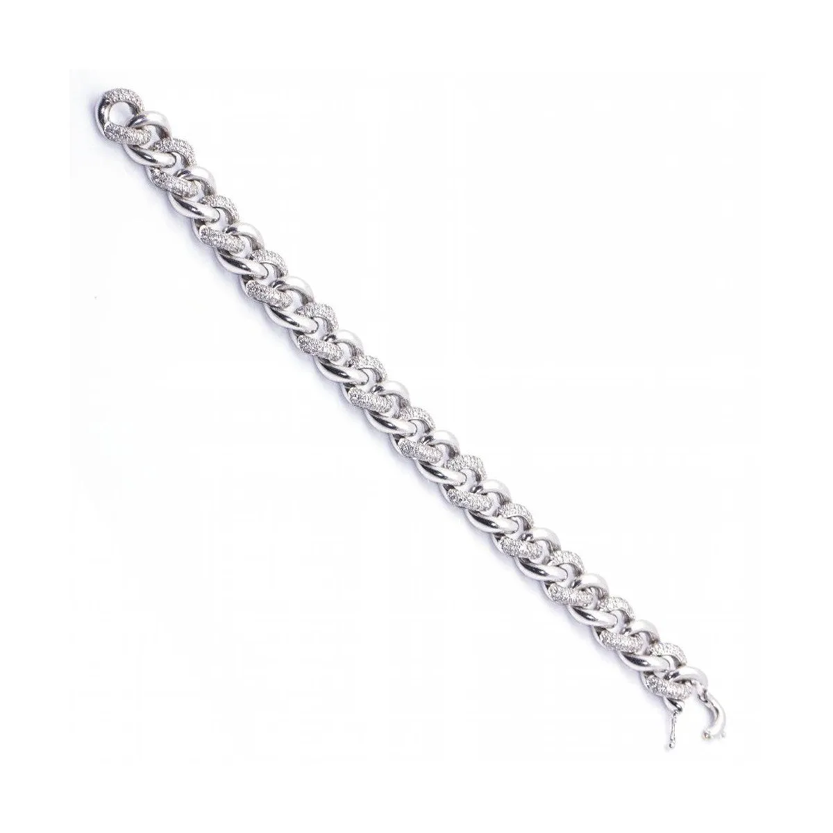 Bracelet à maillons pavés de diamants en or blanc 18 kt sold by 58 Facettes product image thumbnail 5