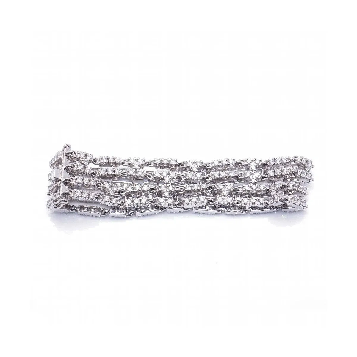 Rivière - Bracelet 4 rangs en or blanc 18 kt et diamants sold by 58 Facettes product image thumbnail 3