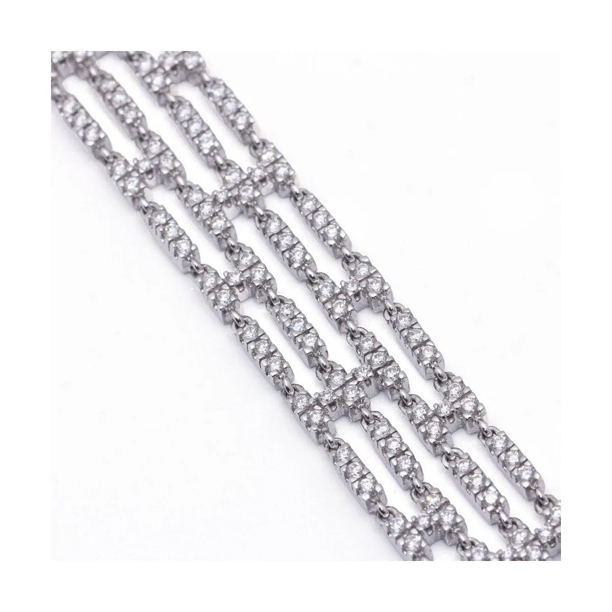 Rivière - Bracelet 4 rangs en or blanc 18 kt et diamants sold by 58 Facettes product image thumbnail 4