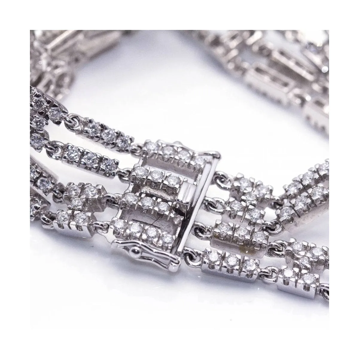 Rivière - Bracelet 4 rangs en or blanc 18 kt et diamants sold by 58 Facettes product image thumbnail 5