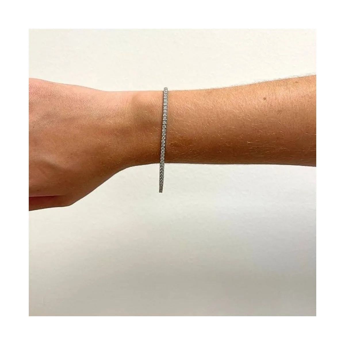 Pulsera rivière - Bracelet en or blanc 18 ct et diamants 3,50 ct sold by 58 Facettes product image thumbnail 3