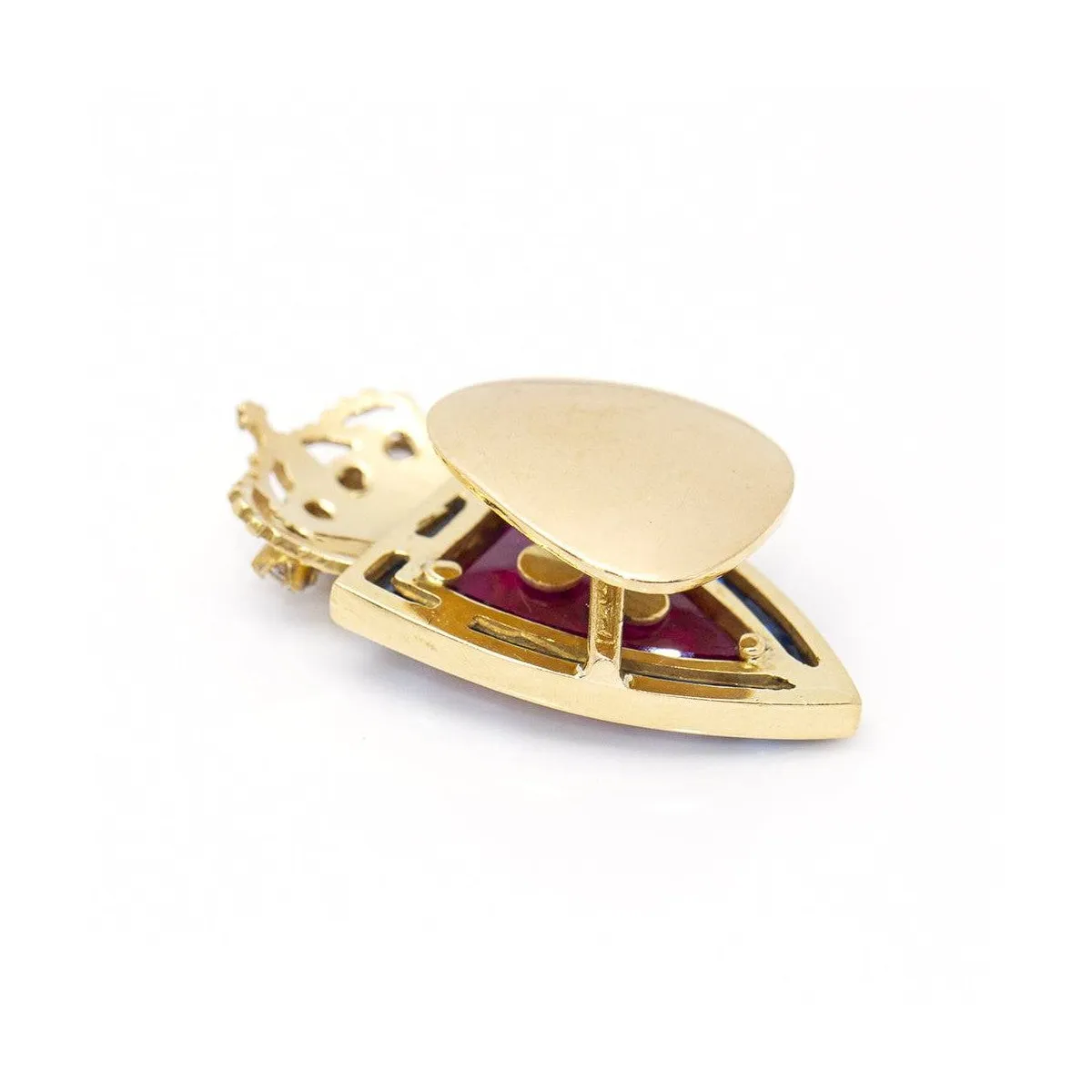 FC Zaragoza - Broche écusson en or jaune 18 ct, diamants, rubis et saphirs sold by 58 Facettes product image thumbnail 4