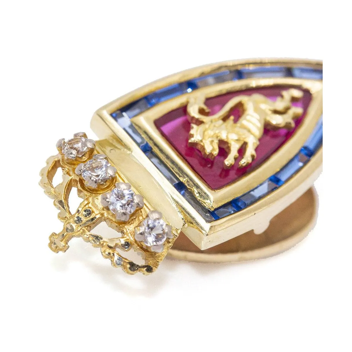 FC Zaragoza - Broche écusson en or jaune 18 ct, diamants, rubis et saphirs sold by 58 Facettes product image thumbnail 5