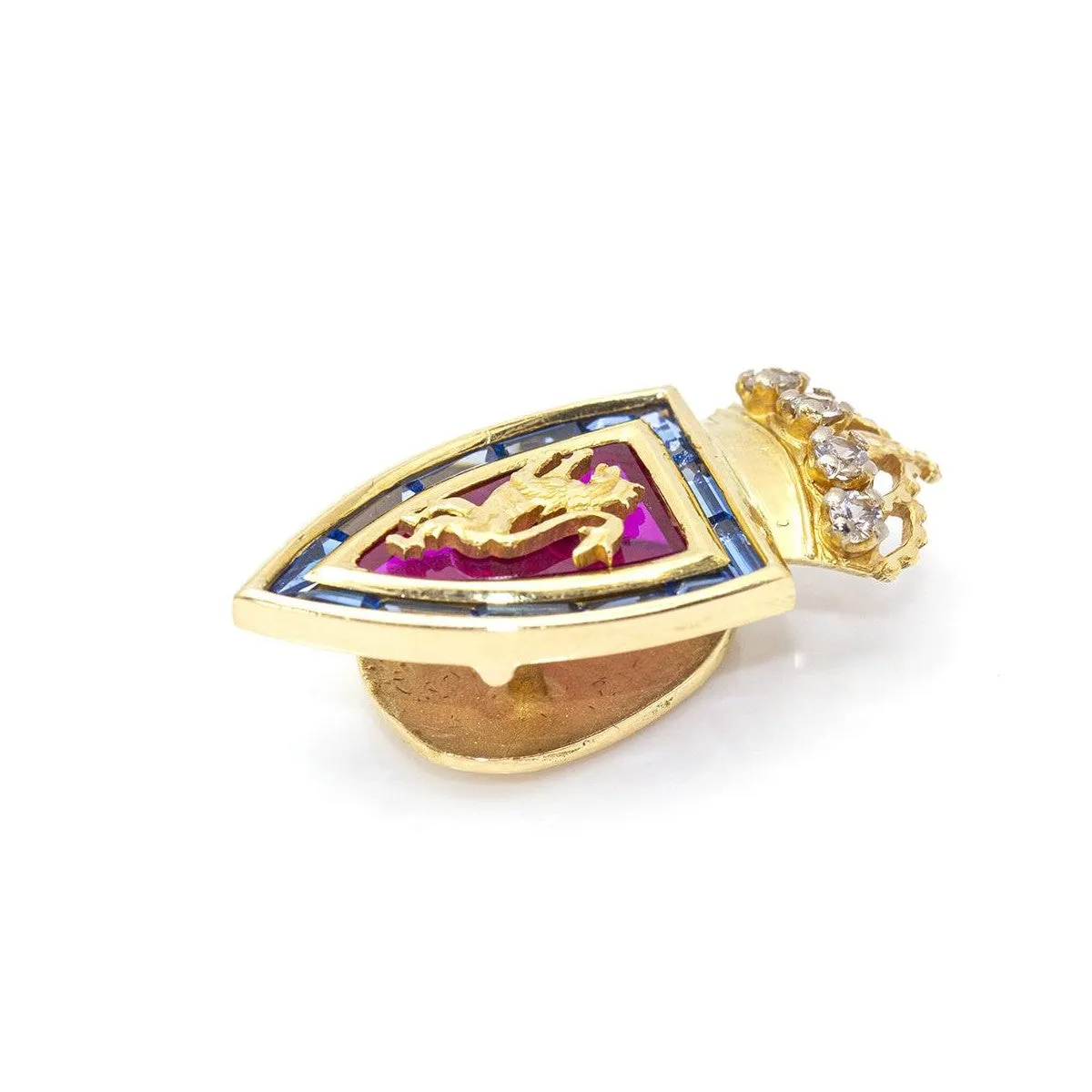 FC Zaragoza - Broche écusson en or jaune 18 ct, diamants, rubis et saphirs sold by 58 Facettes product image thumbnail 3