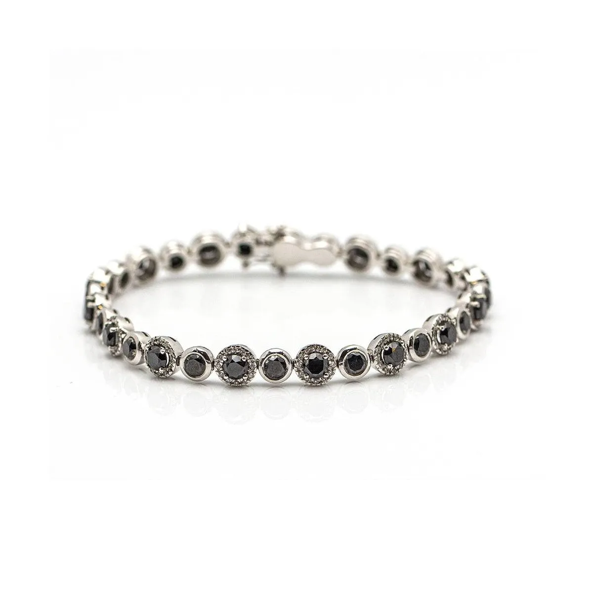 Bracelet rivière - Bracelet en or blanc 18 kt et diamants noirs sold by 58 Facettes