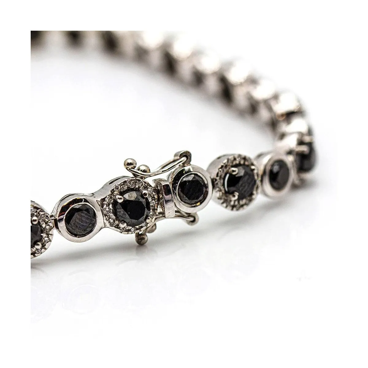 Bracelet rivière - Bracelet en or blanc 18 kt et diamants noirs sold by 58 Facettes product image thumbnail 5