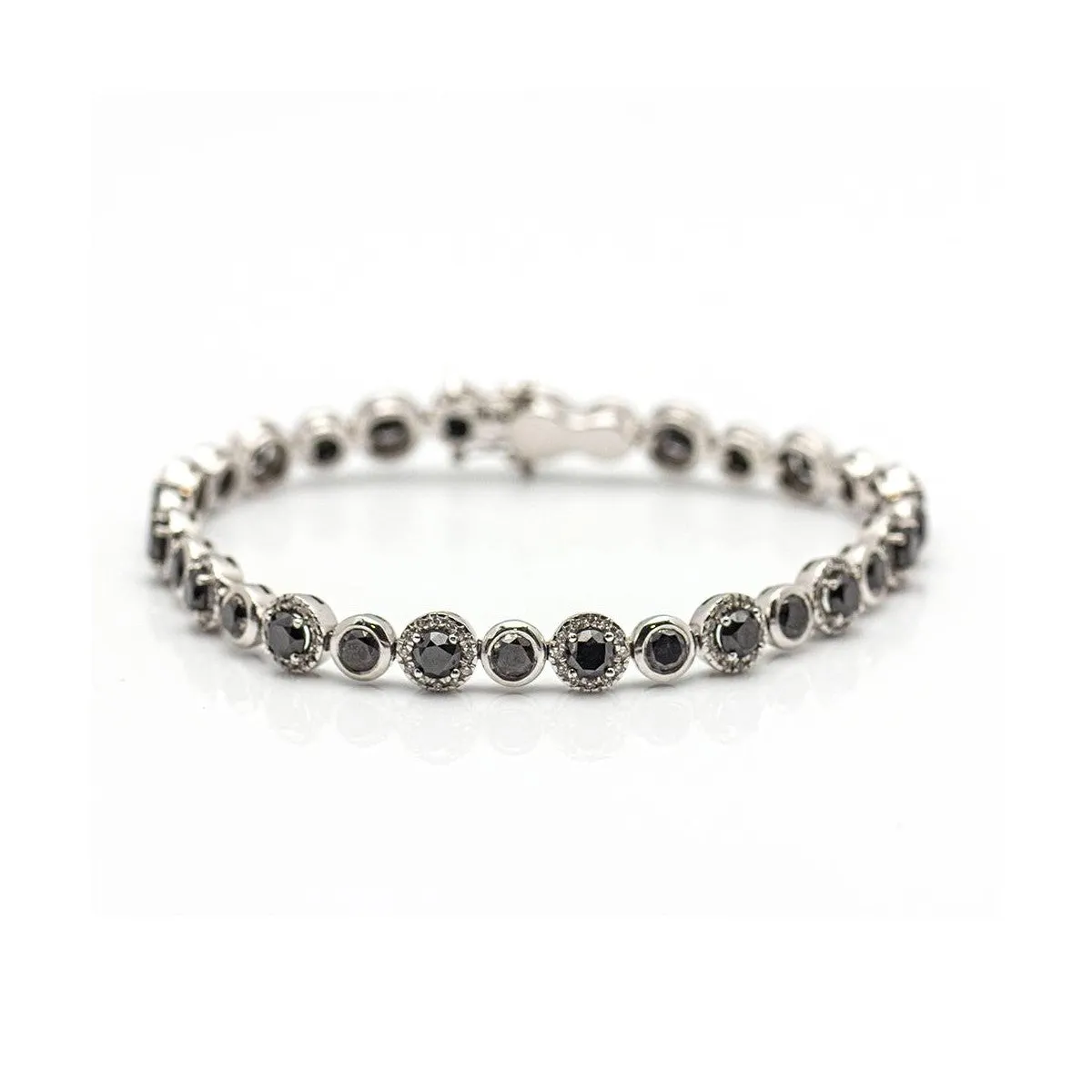 Bracelet rivière - Bracelet en or blanc 18 kt et diamants noirs sold by 58 Facettes product image thumbnail 2