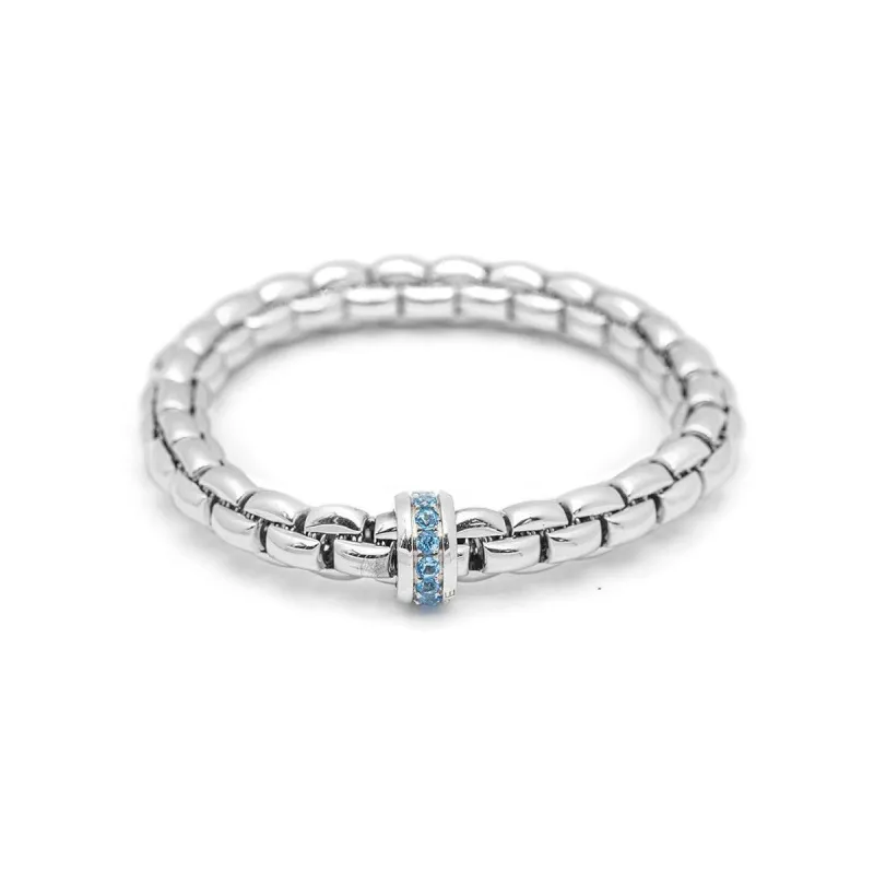 FOPE - Bracelet design italien en or blanc 18 kt et saphirs sold by 58 Facettes
