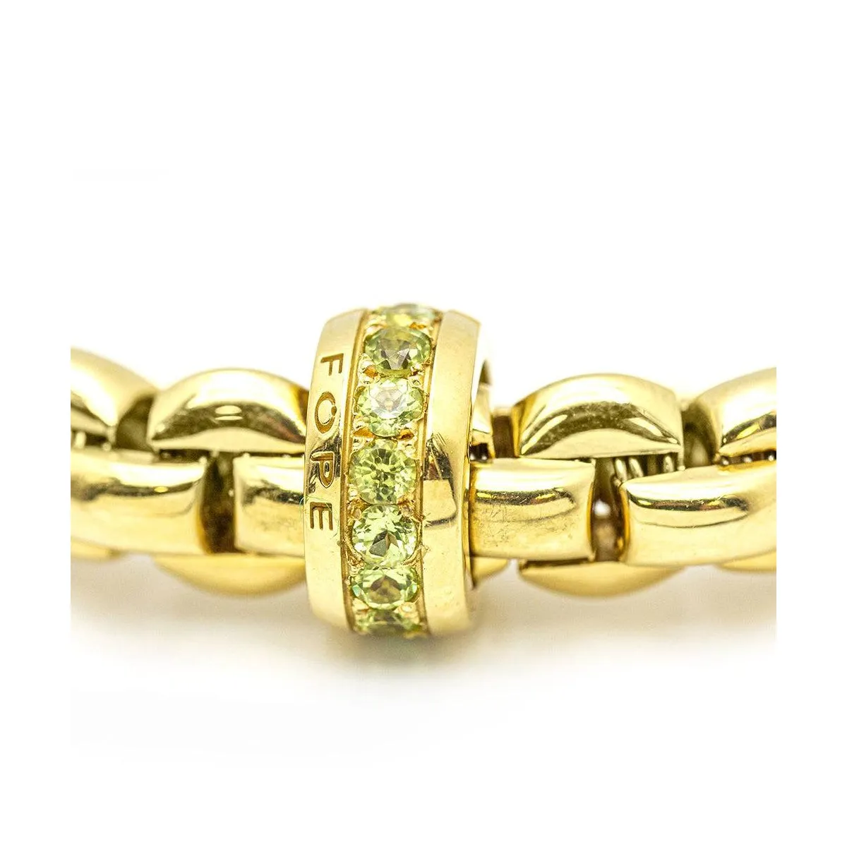 FOPE - Bracelet en maille élastique en or jaune 18 kt et péridots sold by 58 Facettes product image thumbnail 3