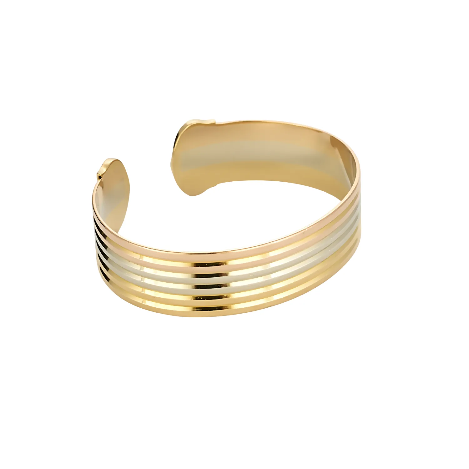 Cartier Trinity - Bracelet jonc manchette en or jaune, blanc et rose sold by 58 Facettes product image thumbnail 4