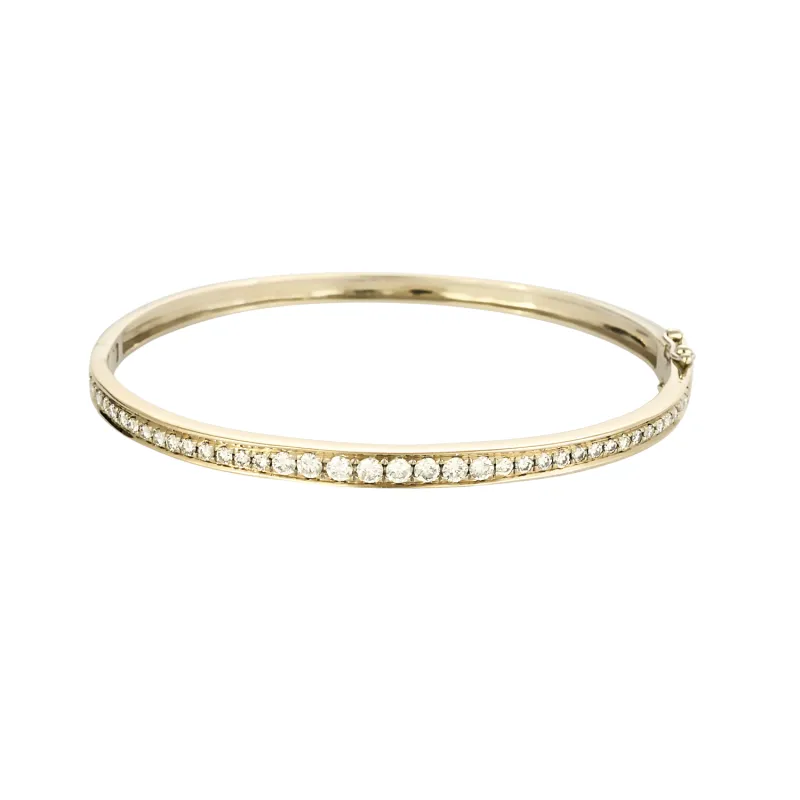 Bracelet jonc - Or jaune 18 carats et diamants made by 58 Facettes