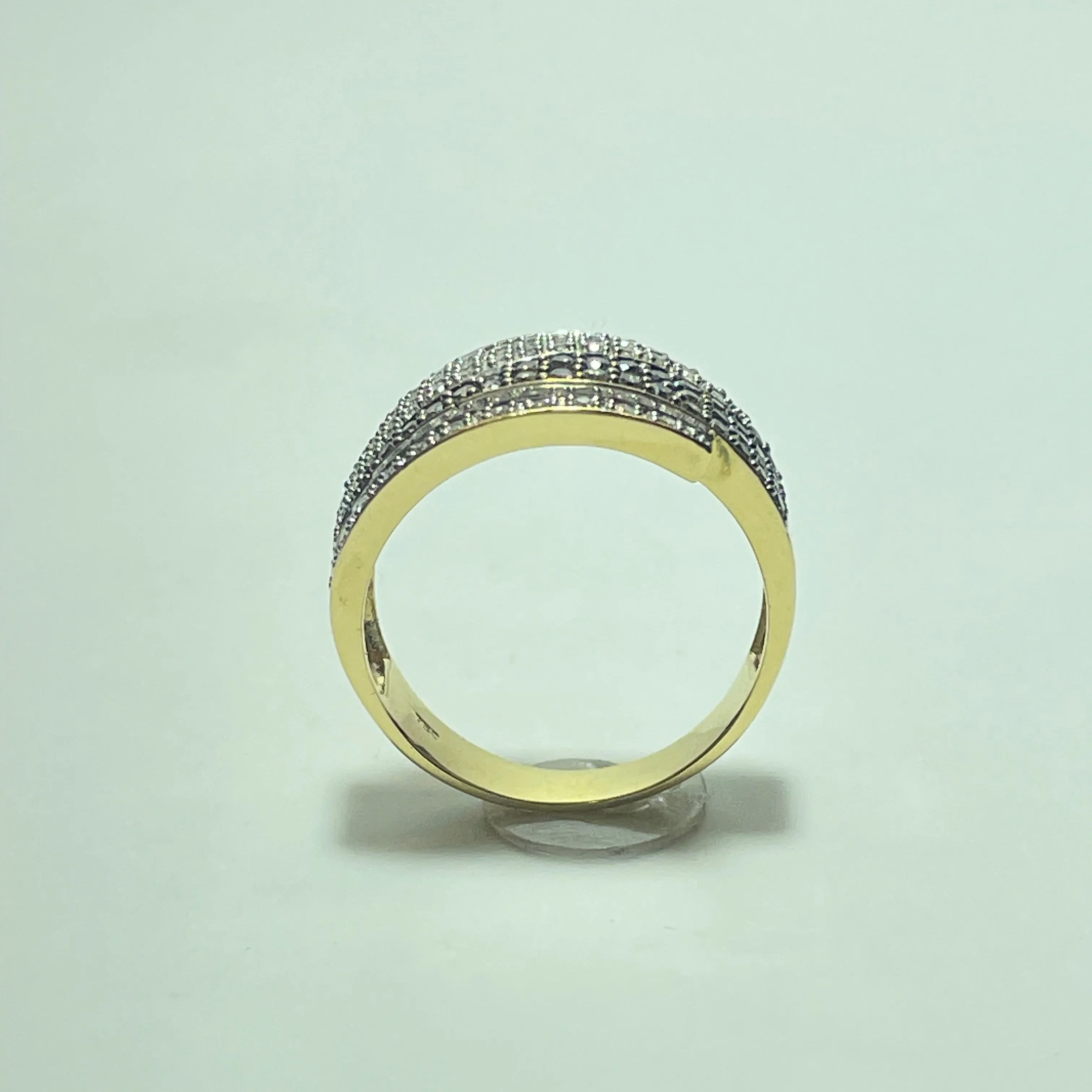 Bague large pavée en or jaune 18 carats et diamants sold by 58 Facettes product image thumbnail 4