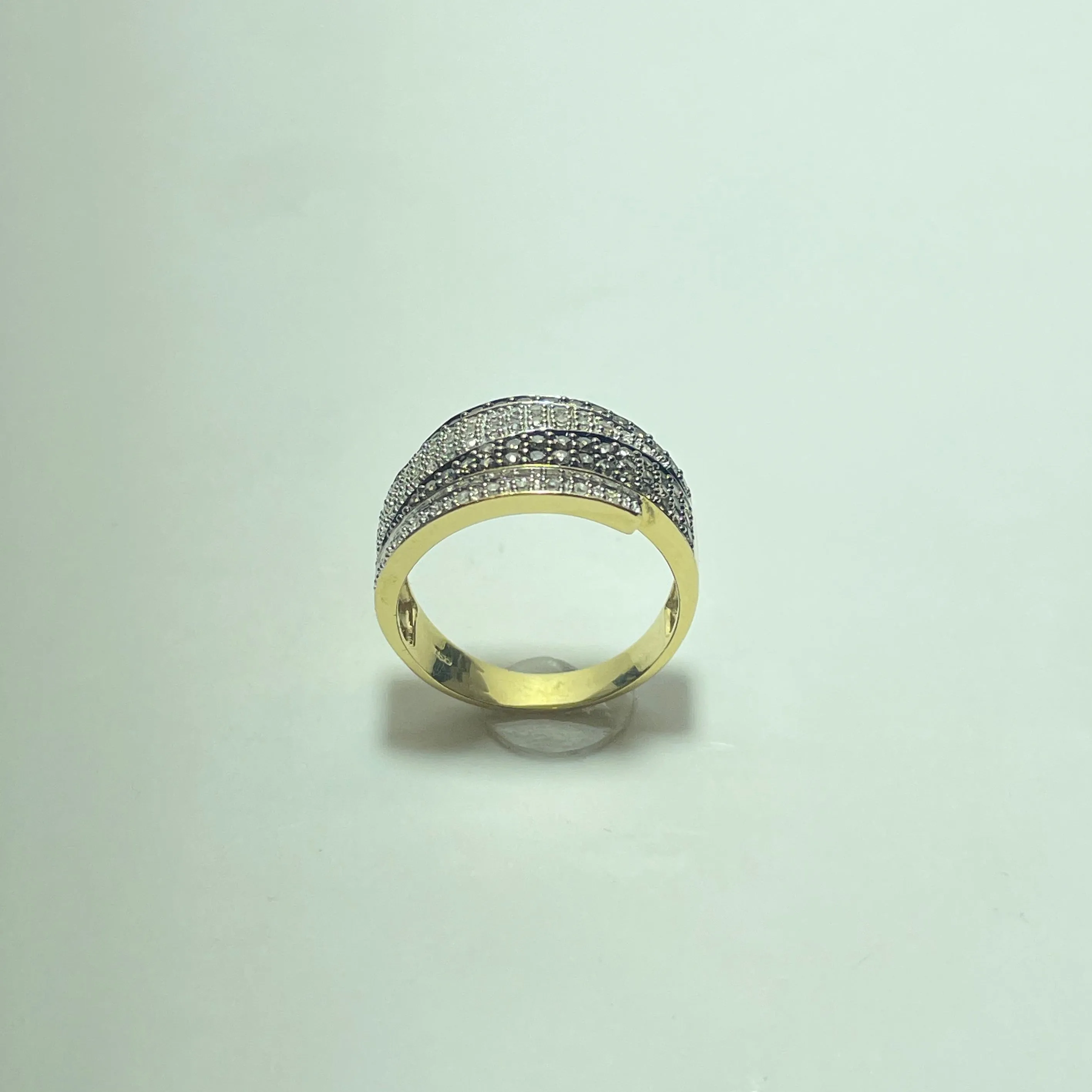 Bague large pavée en or jaune 18 carats et diamants sold by 58 Facettes product image thumbnail 3