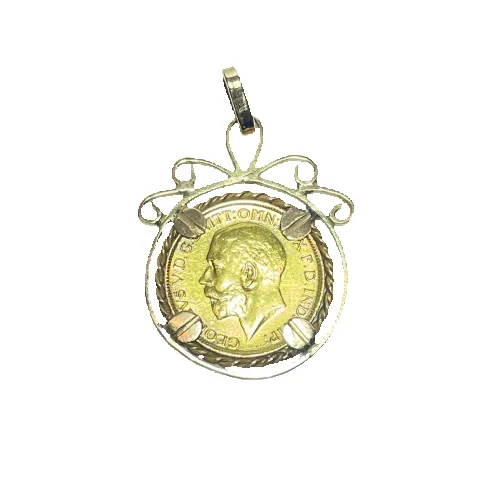 Pendentif pièce type Souverain en or jaune 18 carats 14,51 g sold by 58 Facettes
