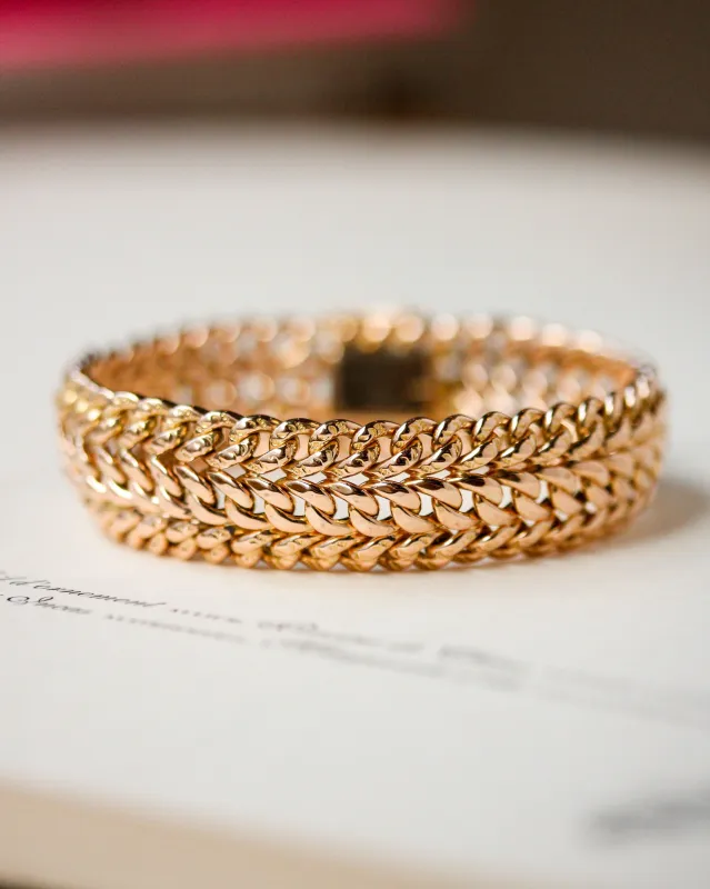 Bracelet maille américaine en or rose 750 sold by 58 Facettes