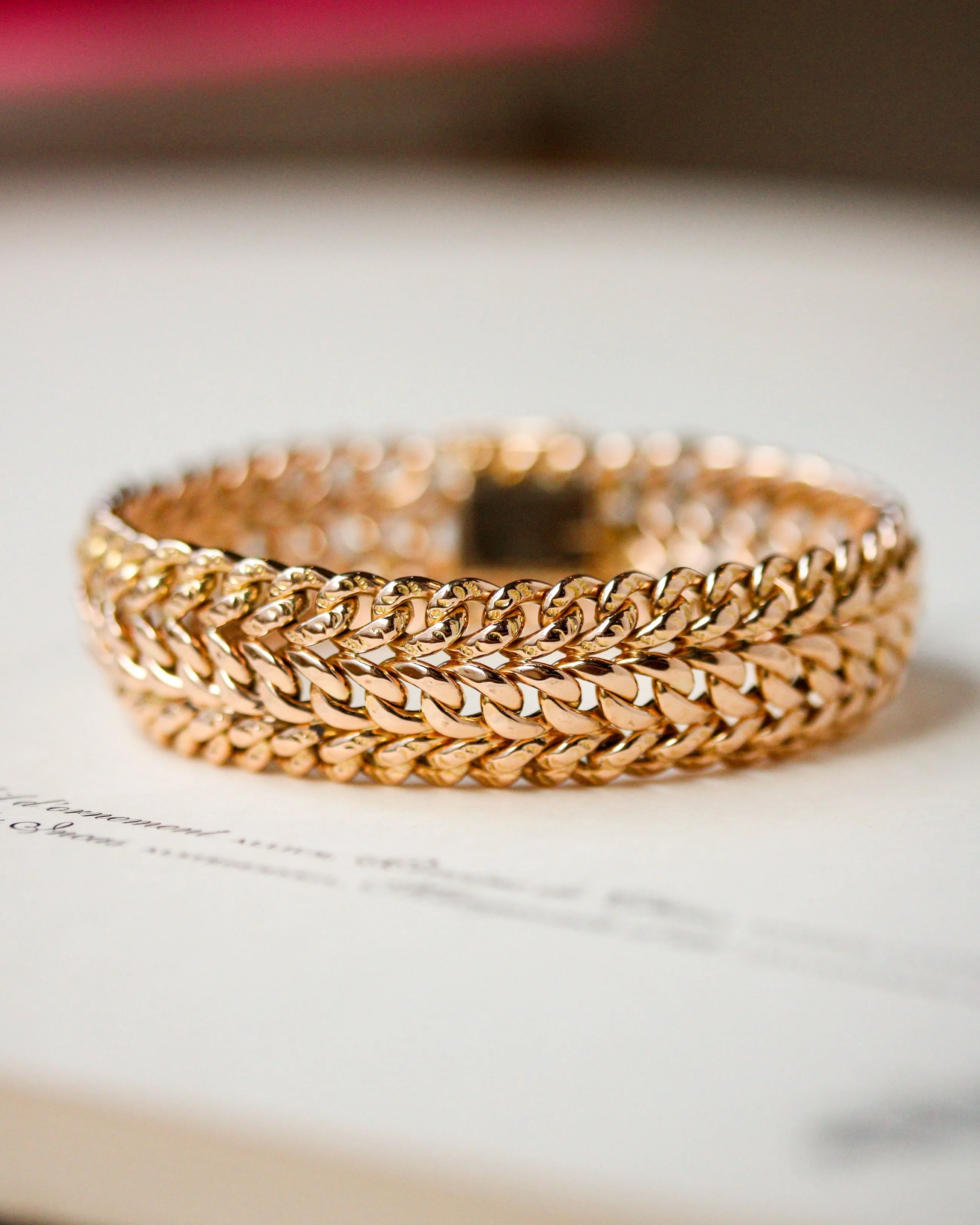 Bracelet maille américaine en or rose 750 sold by 58 Facettes