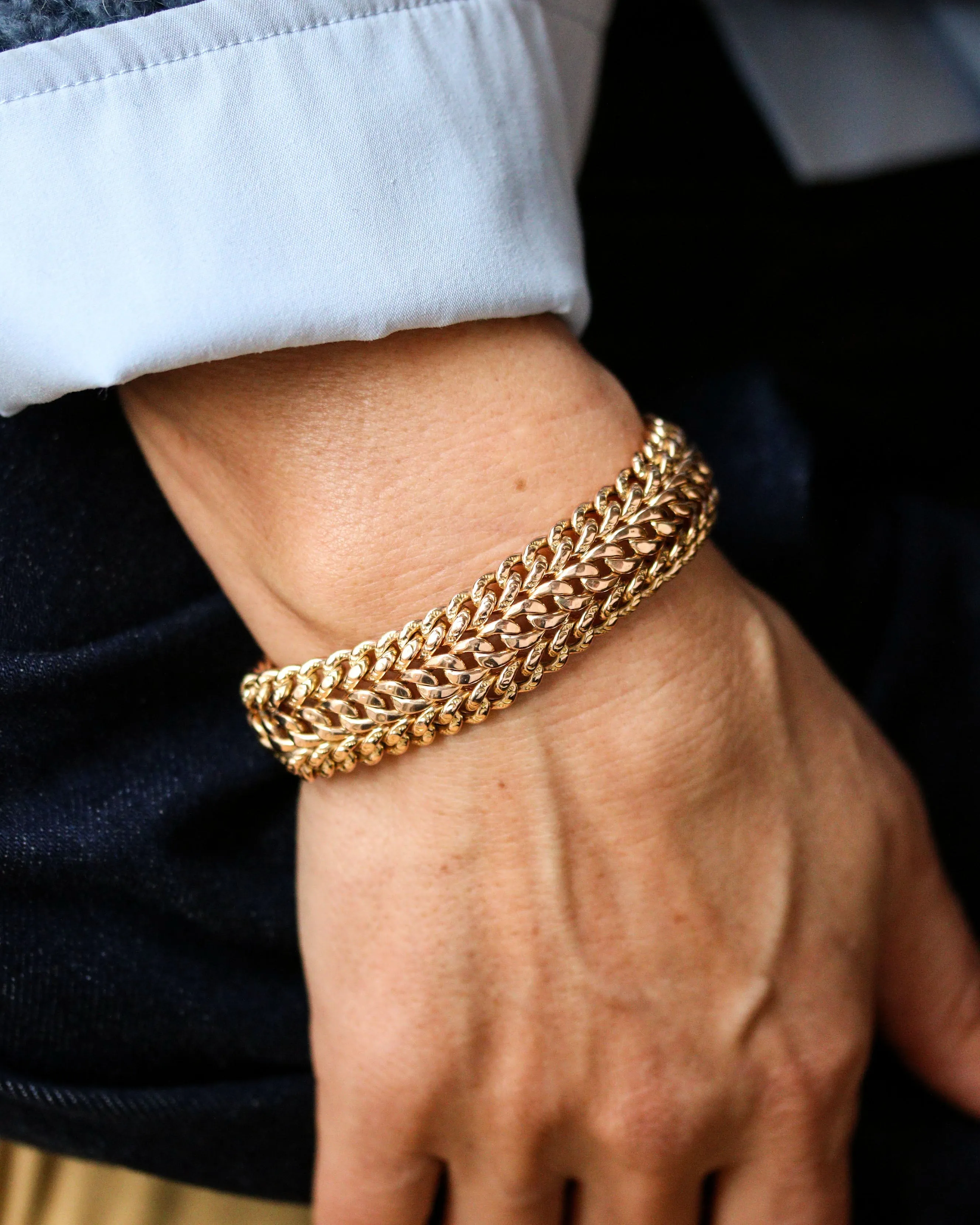 Bracelet maille américaine en or rose 750 sold by 58 Facettes product image thumbnail 2