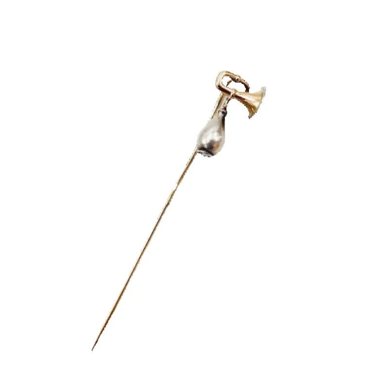 Épingle à cravate victorienne - Corne de vélo en or 14 carats made by 58 Facettes