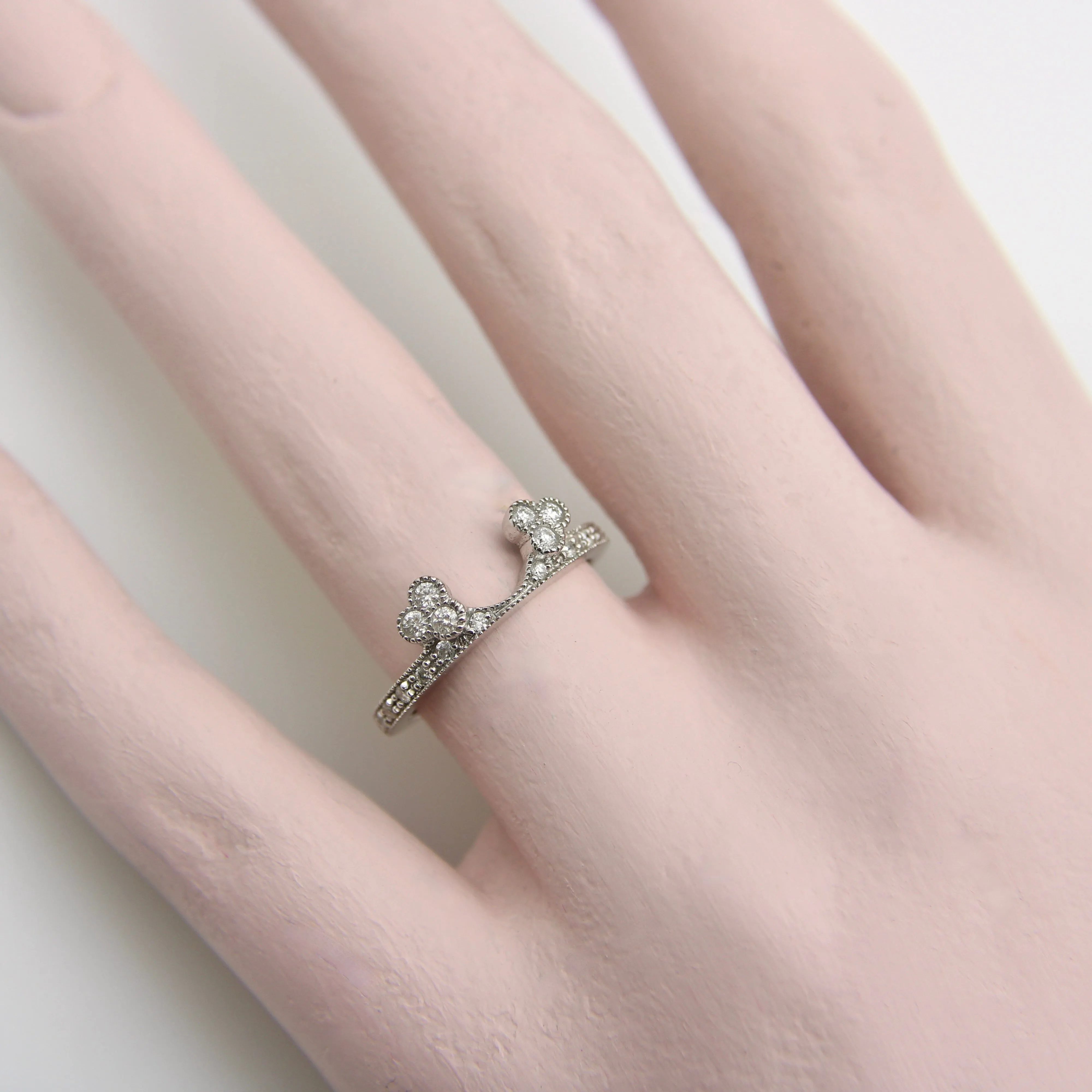 Bague de mariage contourée en or blanc 14K avec diamants sold by 58 Facettes product image thumbnail 2
