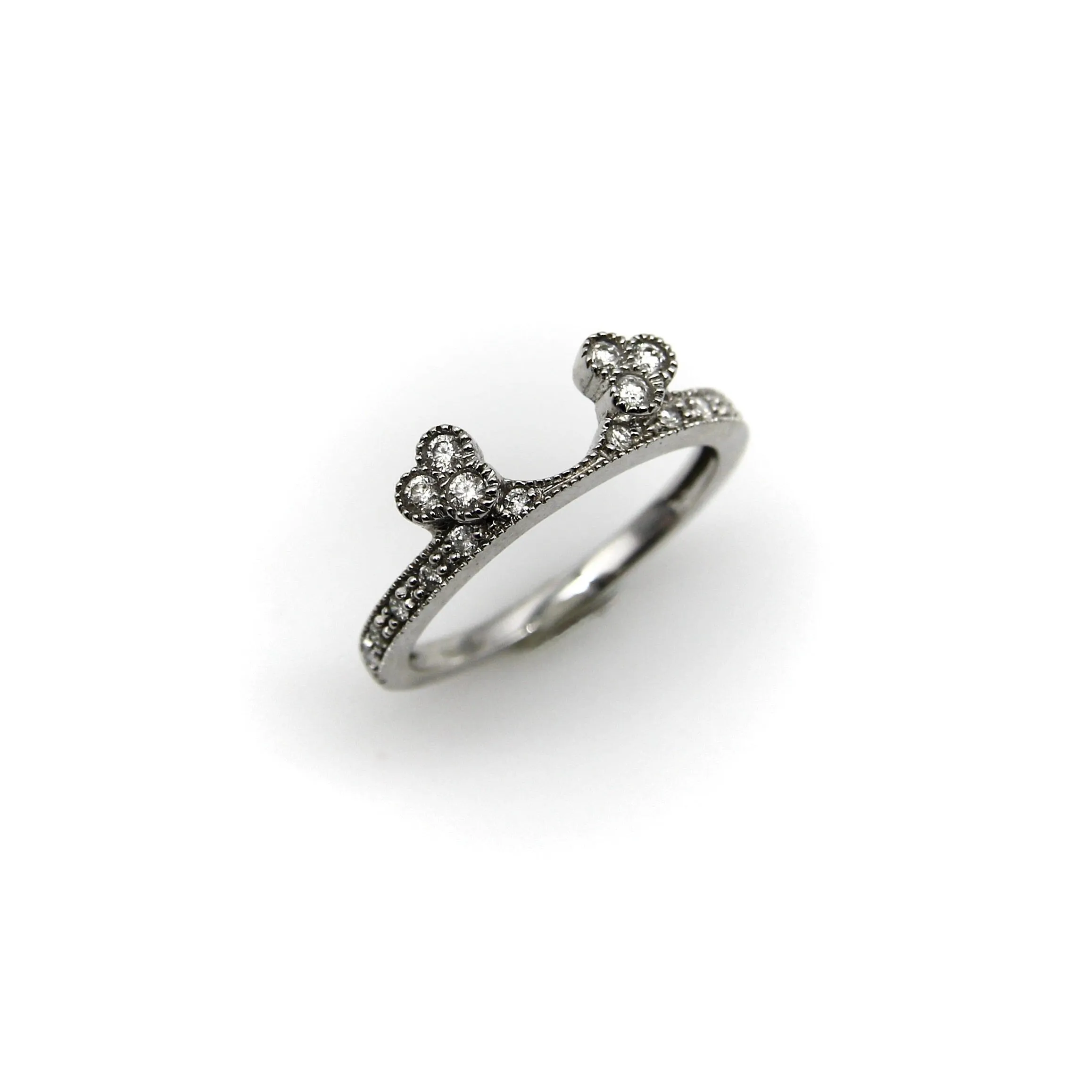 Bague de mariage contourée en or blanc 14K avec diamants sold by 58 Facettes product image thumbnail 3