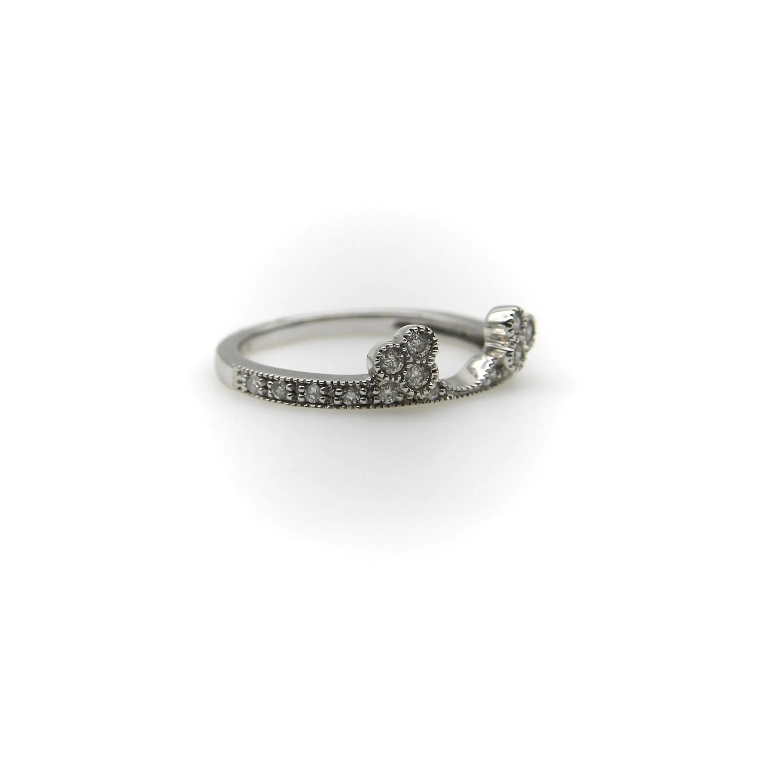 Bague de mariage contourée en or blanc 14K avec diamants sold by 58 Facettes product image thumbnail 4