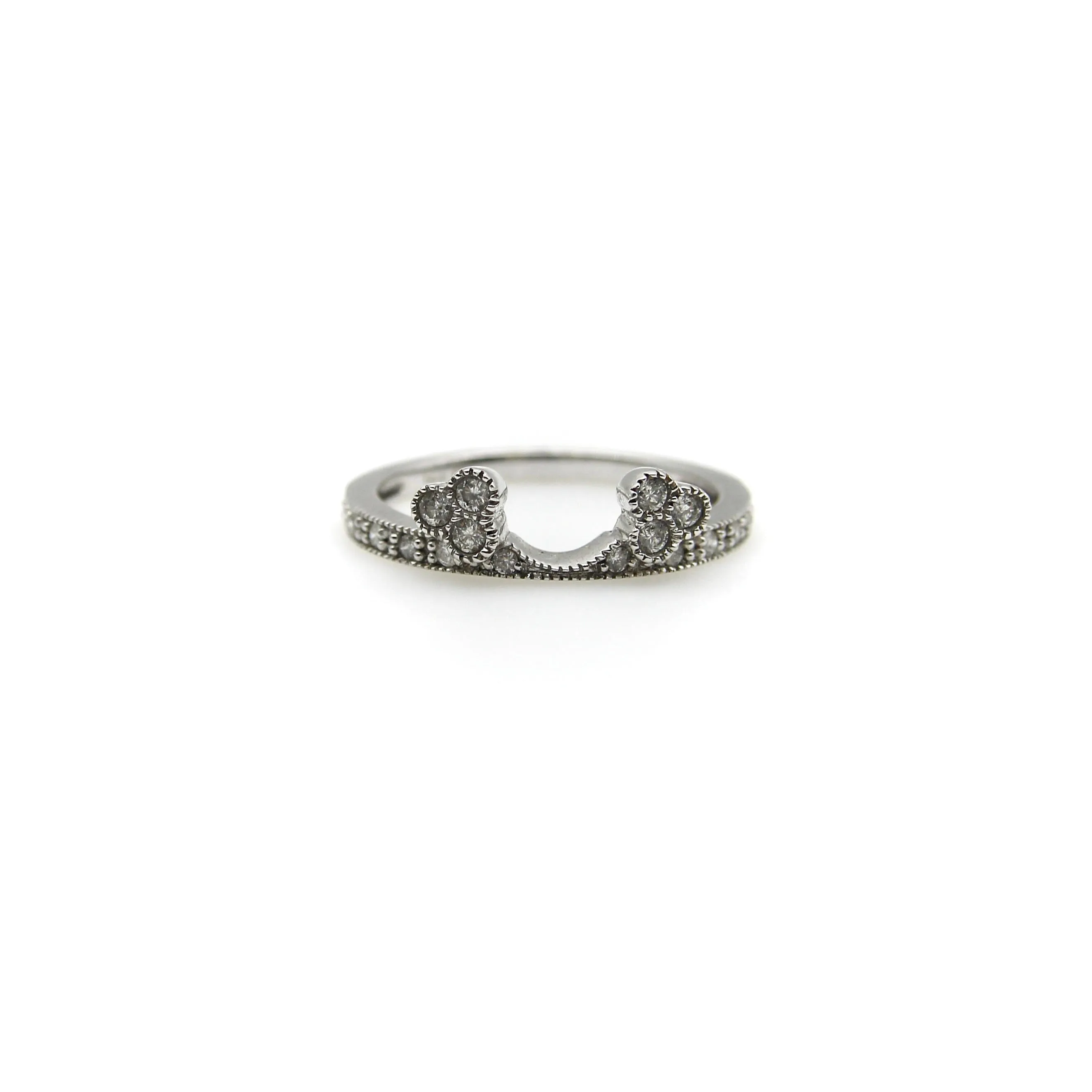 Bague de mariage contourée en or blanc 14K avec diamants sold by 58 Facettes