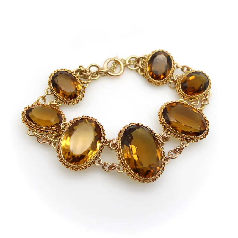 Bracelet victorien en or 14K et citrines sold by 58 Facettes