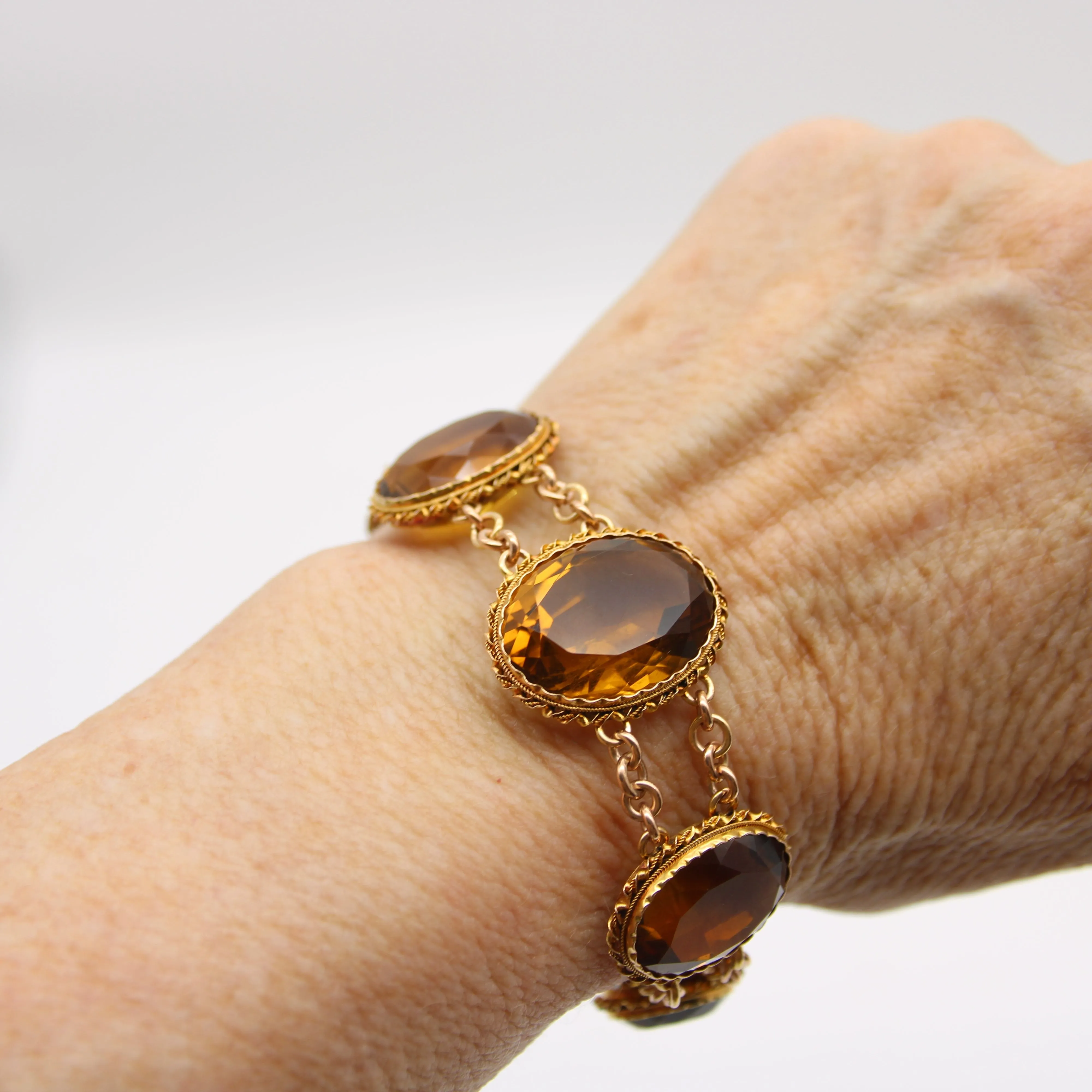 Bracelet victorien en or 14K et citrines sold by 58 Facettes product image thumbnail 2