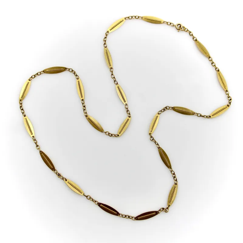 Chaîne victorienne française - Maillons alternés en or 18 carats sold by 58 Facettes