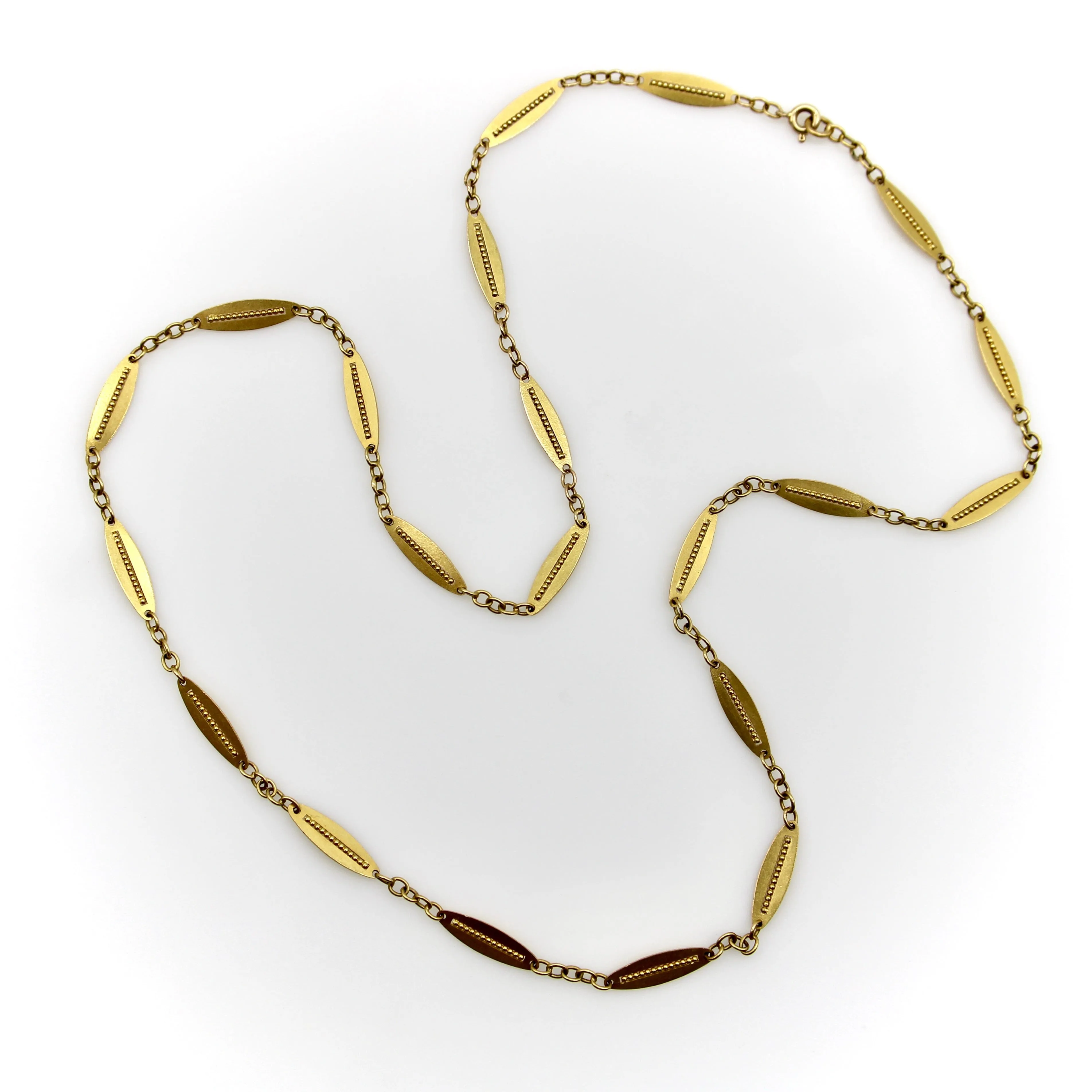 Chaîne victorienne française - Maillons alternés en or 18 carats sold by 58 Facettes