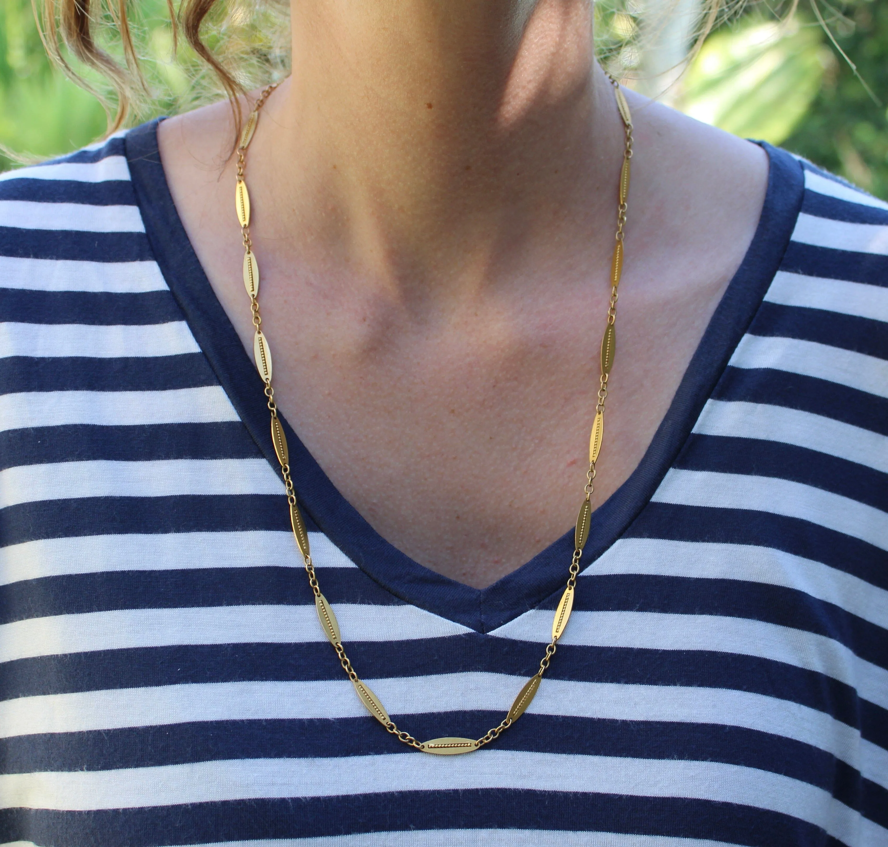 Chaîne victorienne française - Maillons alternés en or 18 carats sold by 58 Facettes product image thumbnail 2