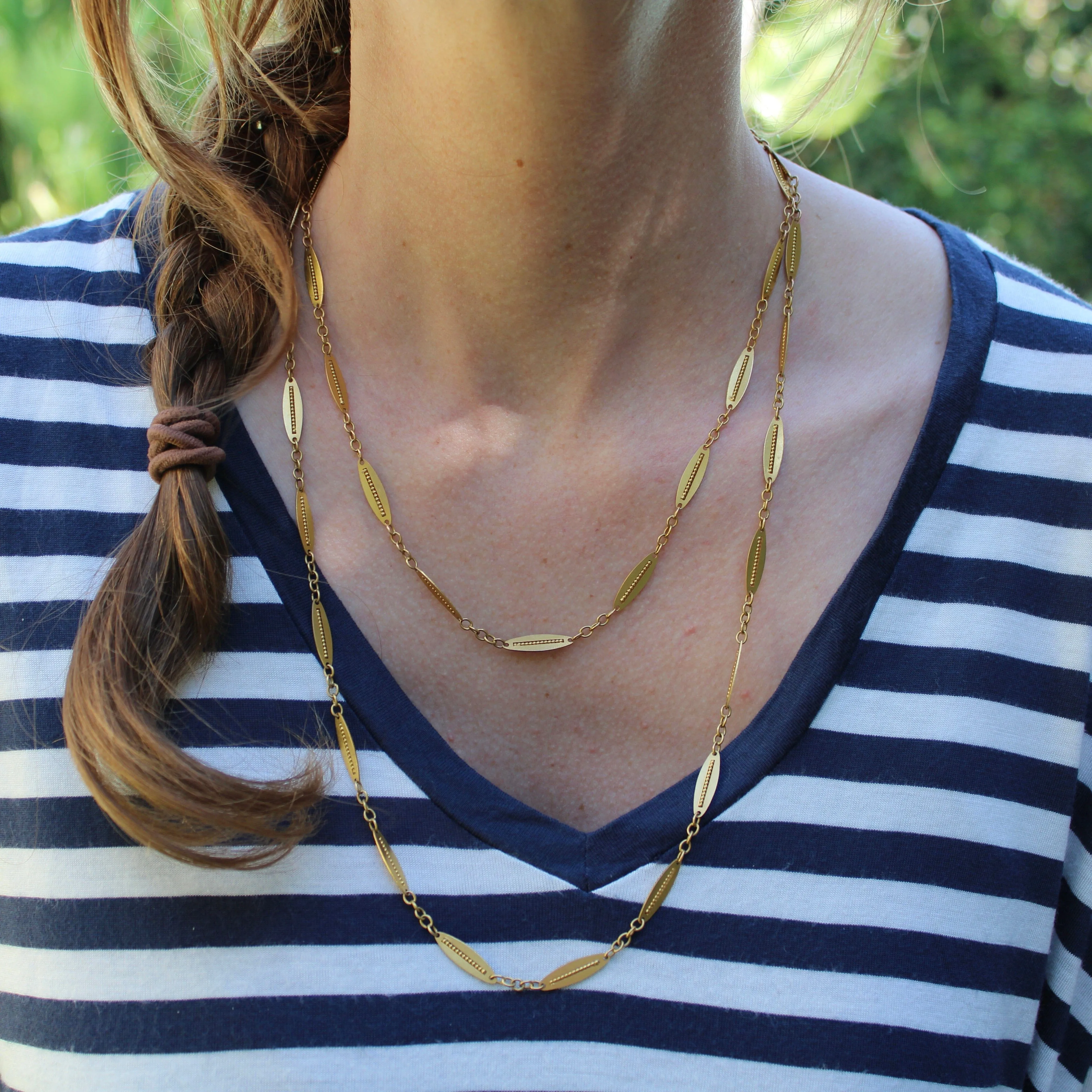 Chaîne victorienne française - Maillons alternés en or 18 carats sold by 58 Facettes product image thumbnail 3