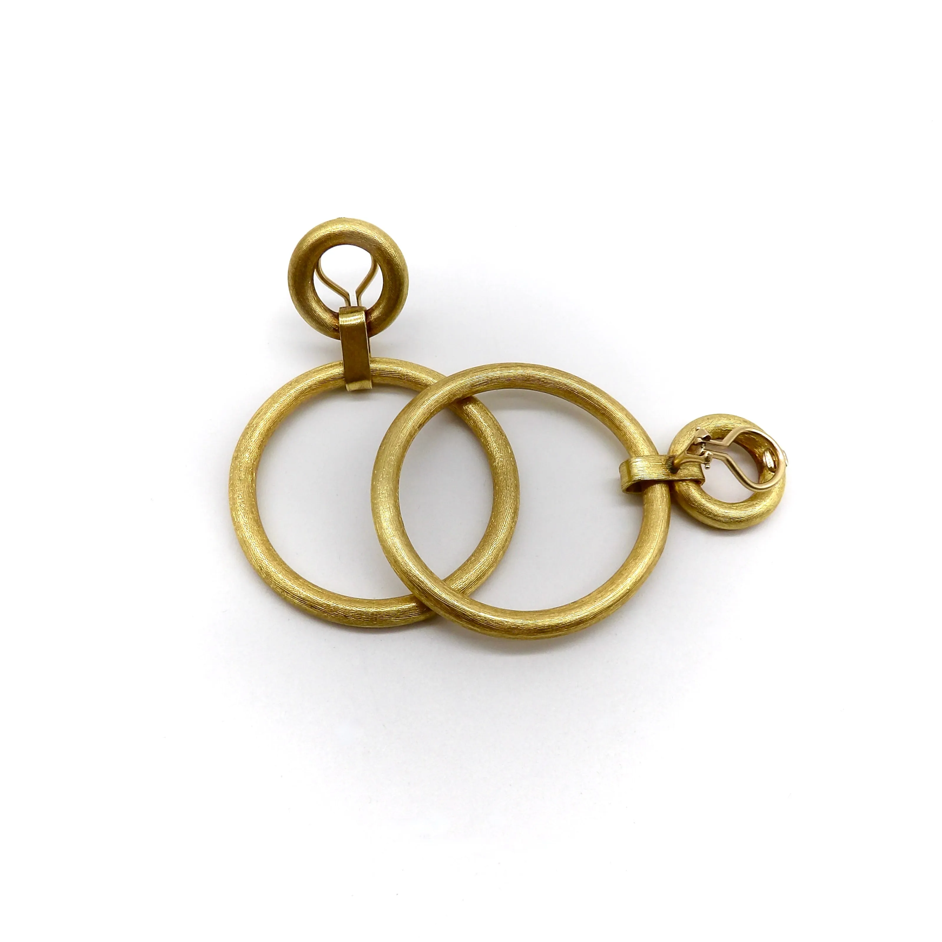 Vintage - Boucles d’oreilles double créoles en or jaune 14K sold by 58 Facettes product image thumbnail 5