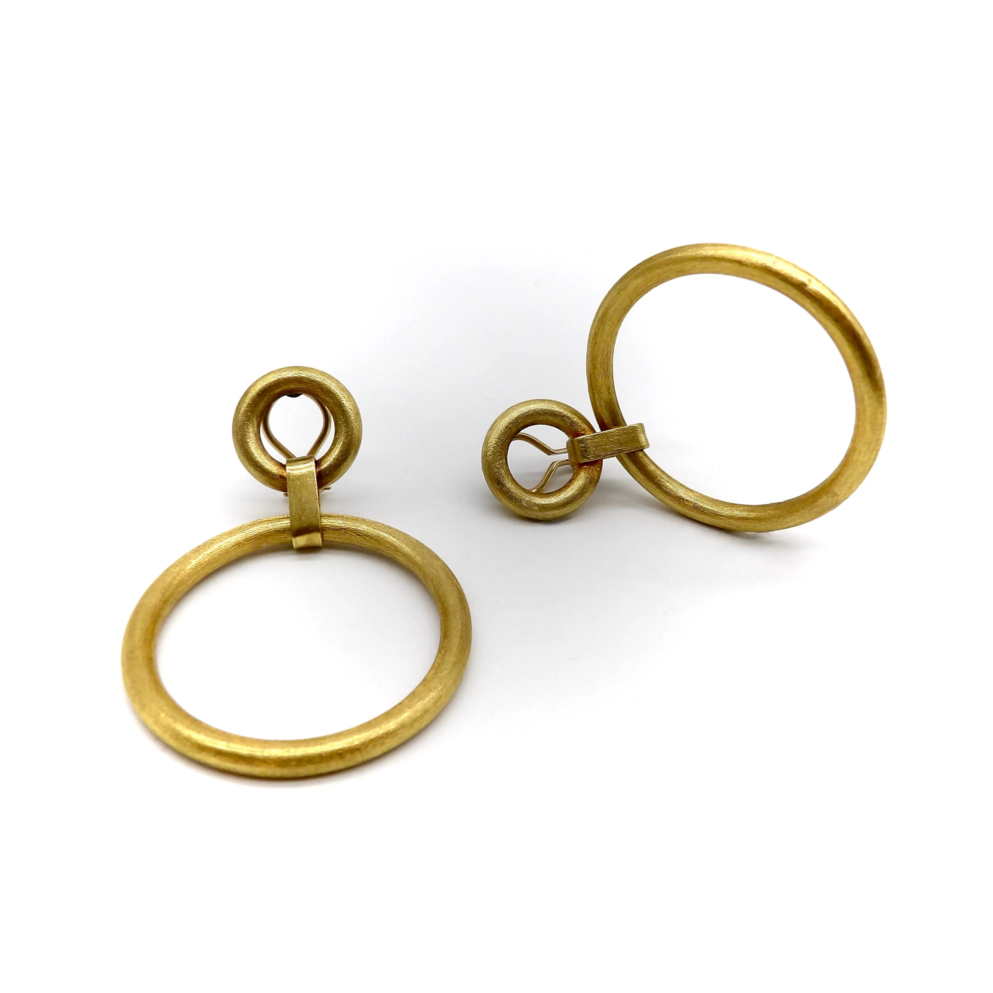 Vintage - Boucles d’oreilles double créoles en or jaune 14K sold by 58 Facettes product image thumbnail 3
