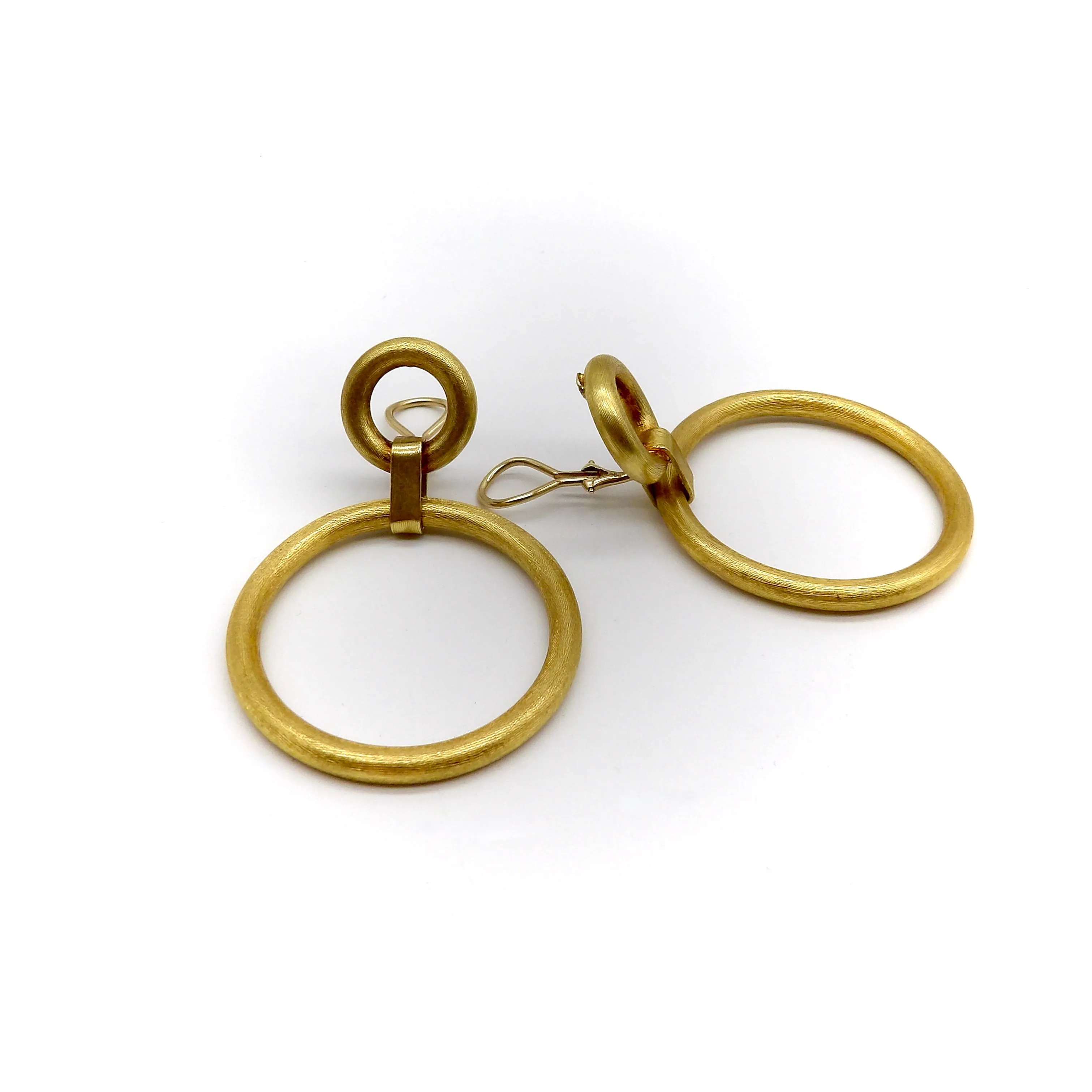 Vintage - Boucles d’oreilles double créoles en or jaune 14K sold by 58 Facettes product image thumbnail 4