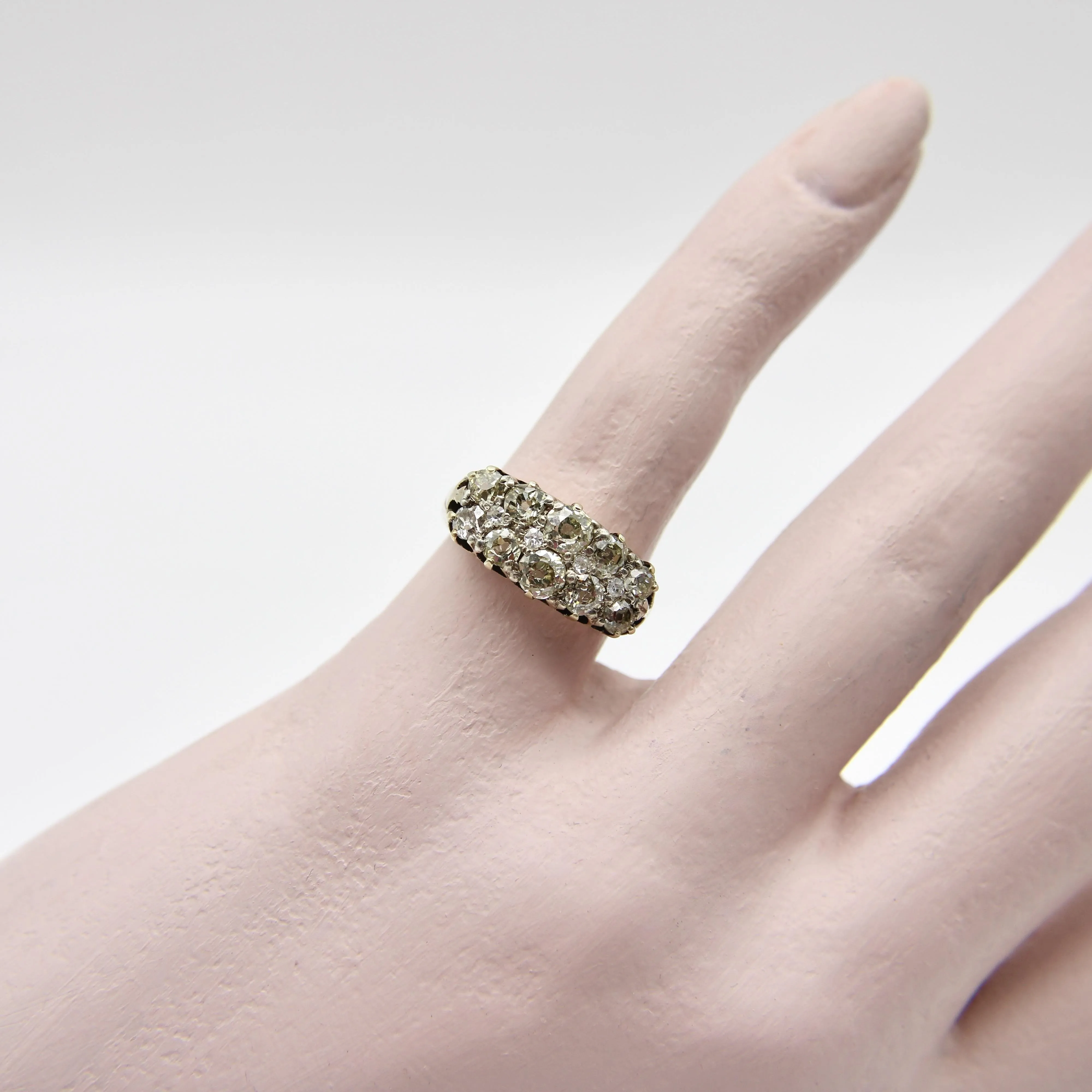 Bague victorienne - Motif allongé en or 18 carats et diamants taille ancienne sold by 58 Facettes product image thumbnail 2