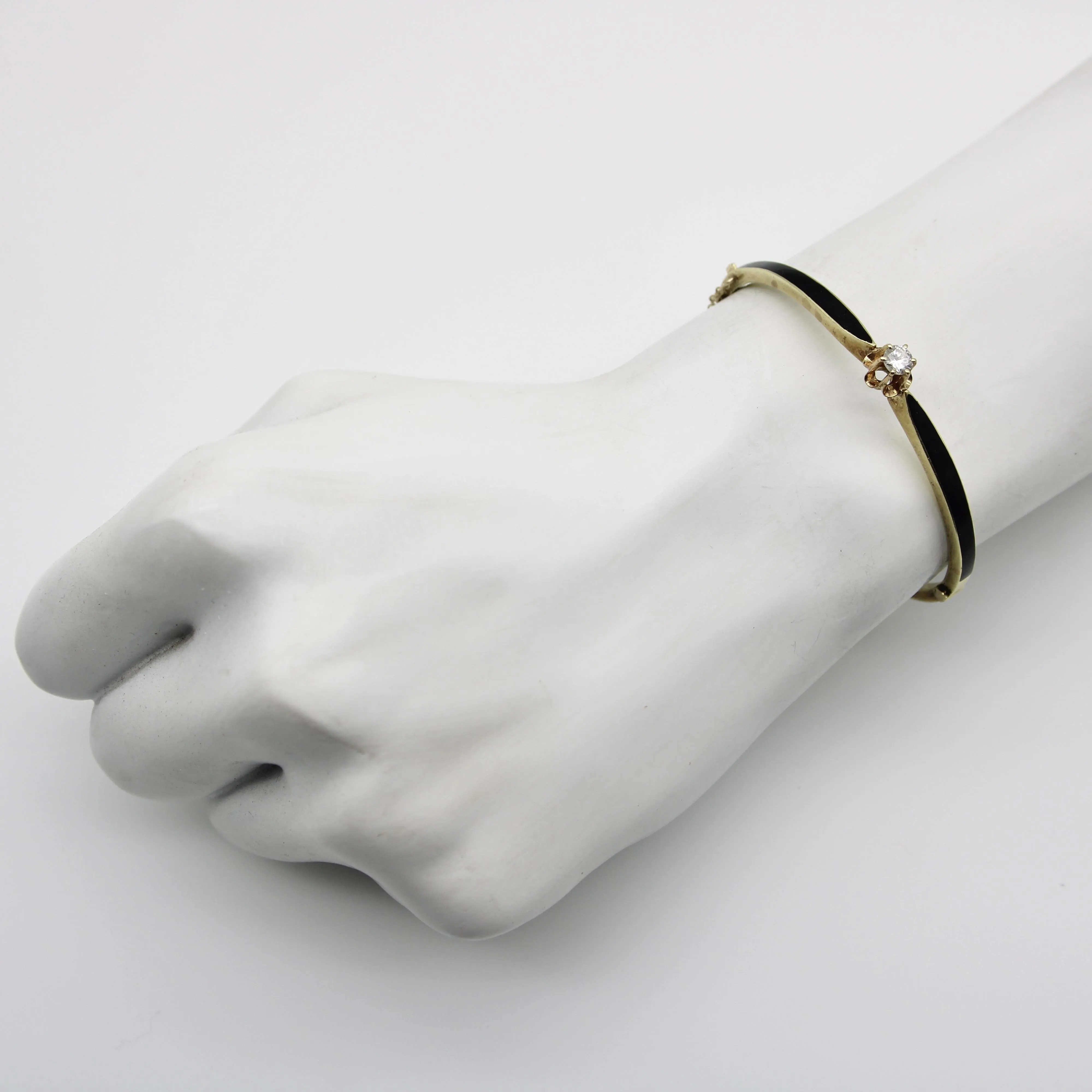 Bracelet victorien en or 14K, émail noir et diamant sold by 58 Facettes product image thumbnail 3