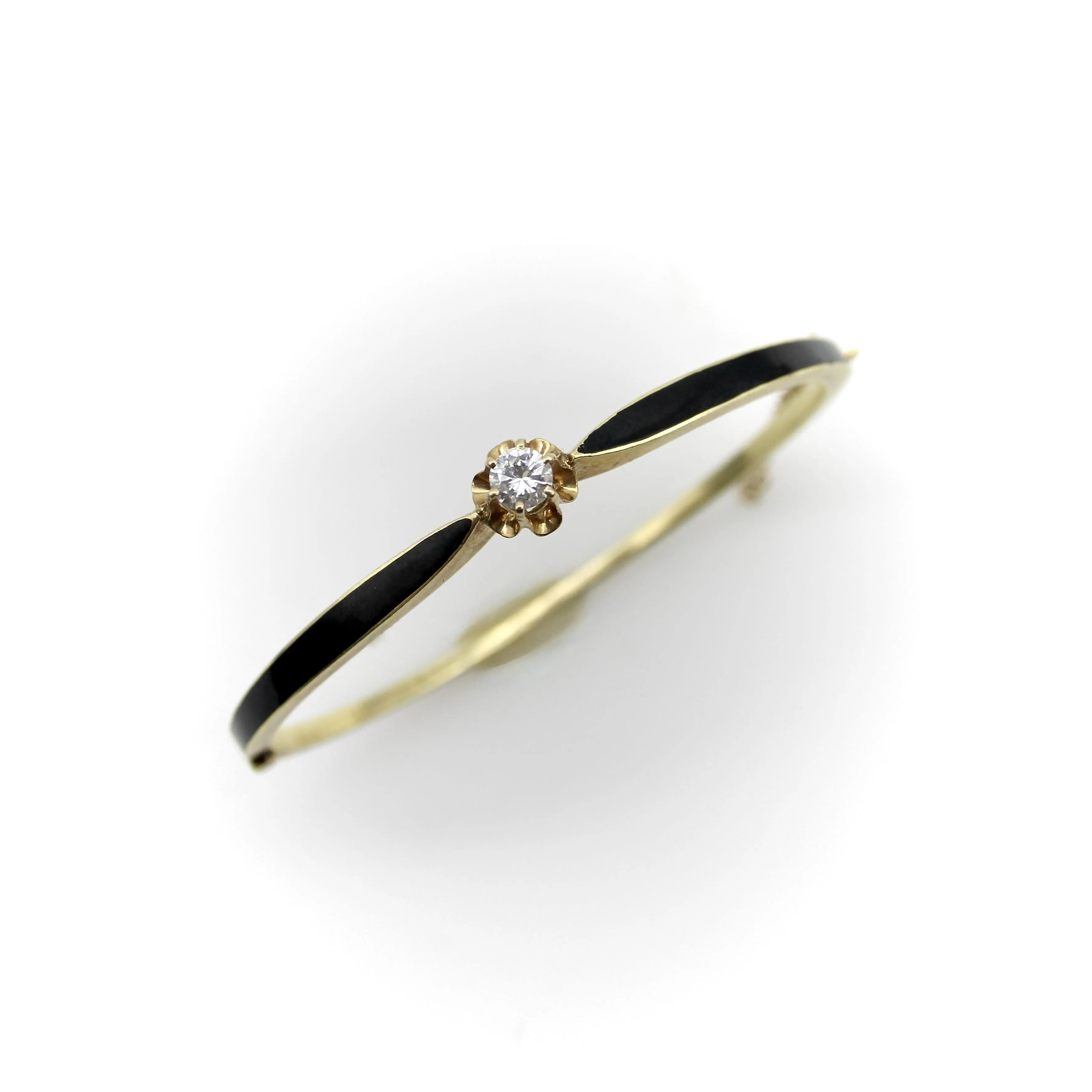 Bracelet victorien en or 14K, émail noir et diamant sold by 58 Facettes product image thumbnail 4