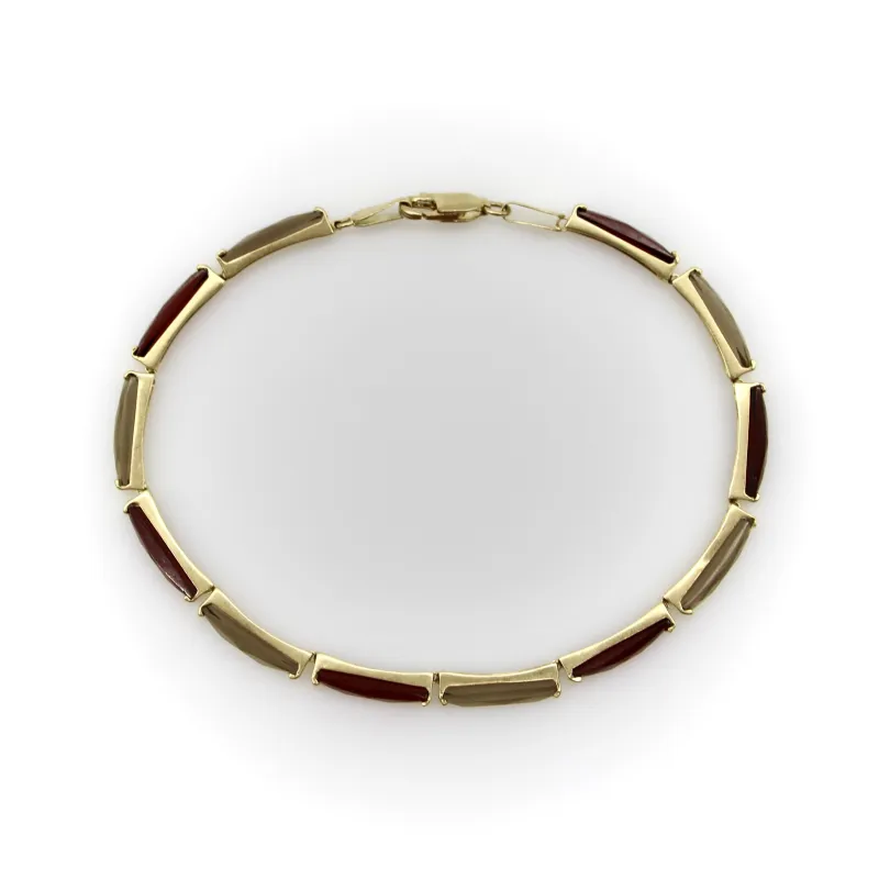 Bracelet vintage - Grenats et quartz fumé en or jaune 14k sold by 58 Facettes
