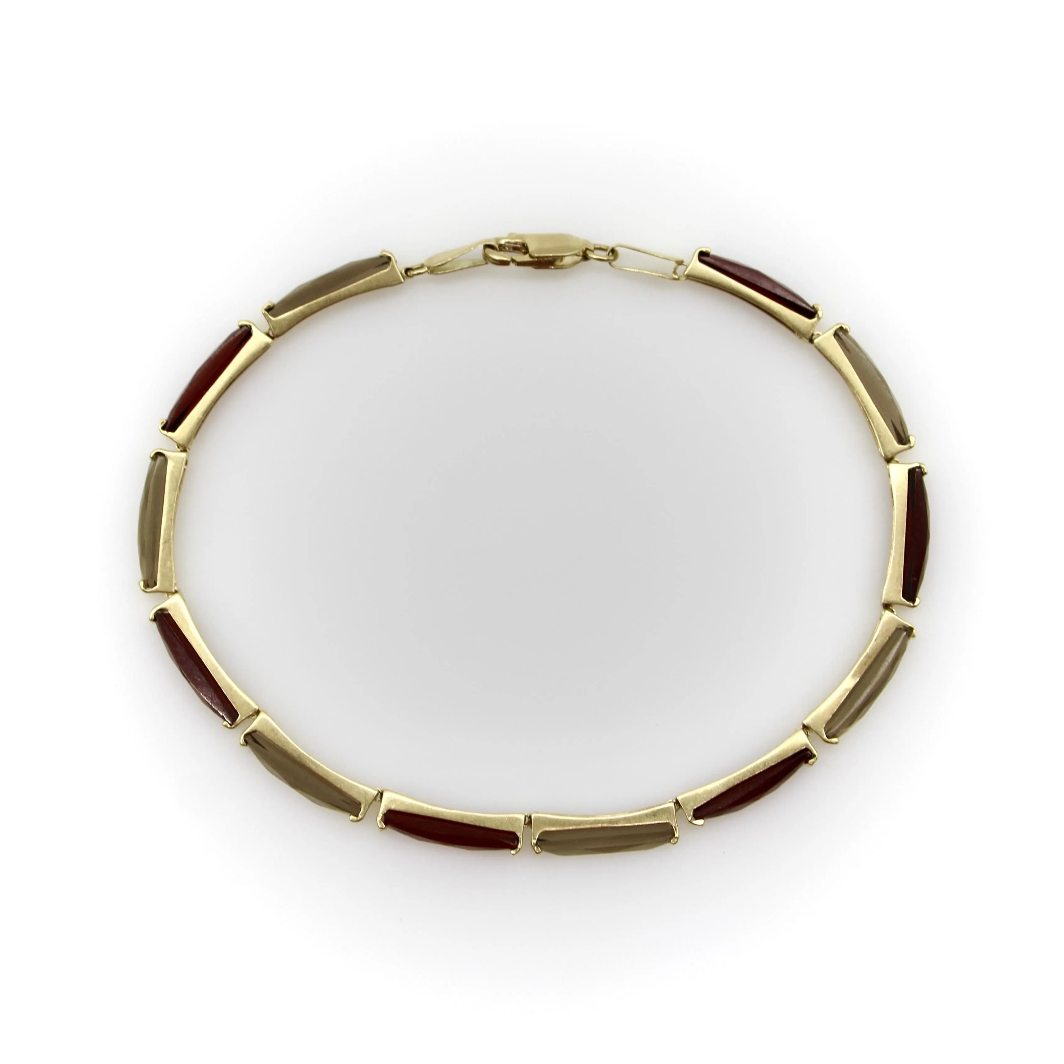 Bracelet vintage - Grenats et quartz fumé en or jaune 14k sold by 58 Facettes