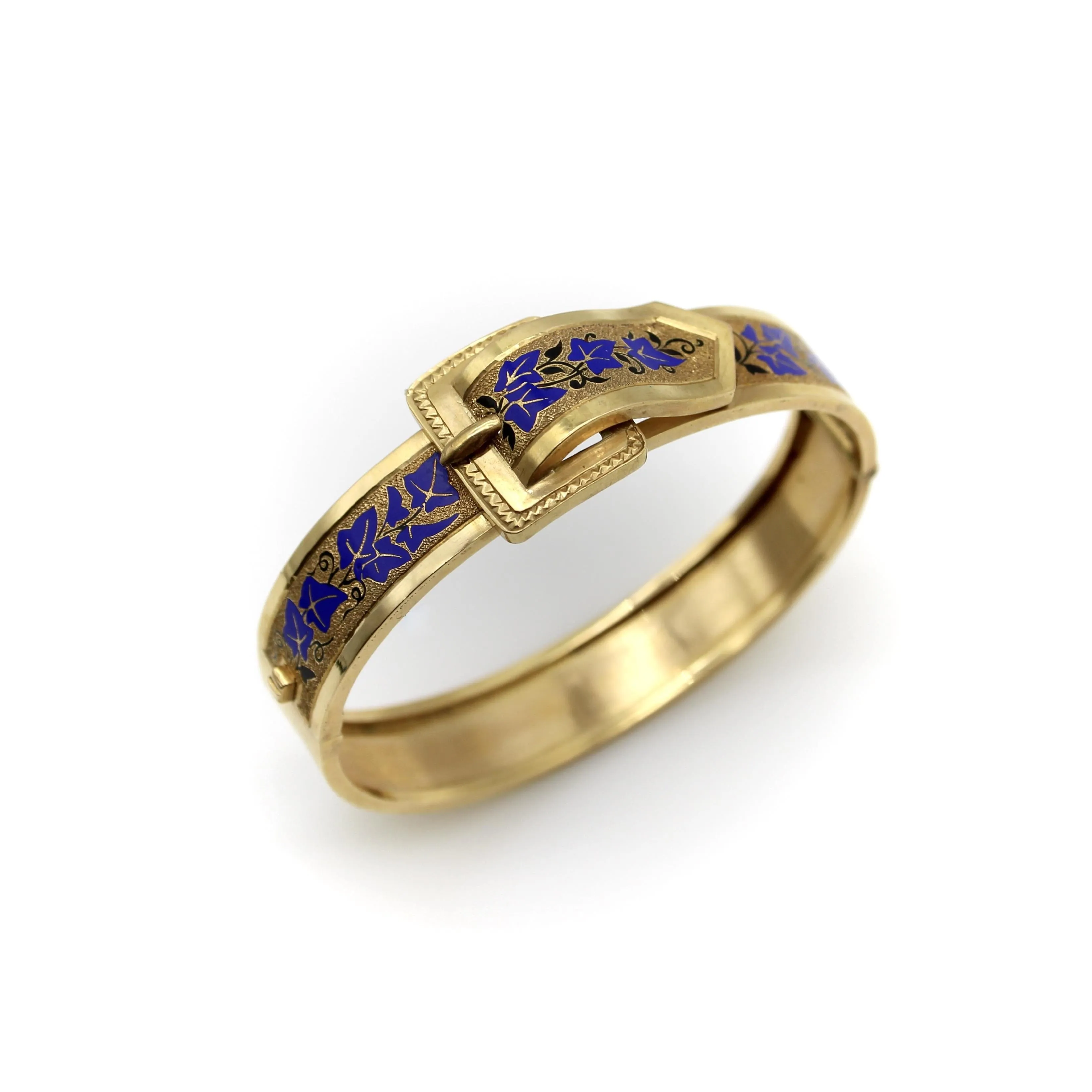 Bracelet victorien boucle et lierre émaillé en or 14K sold by 58 Facettes product image thumbnail 3